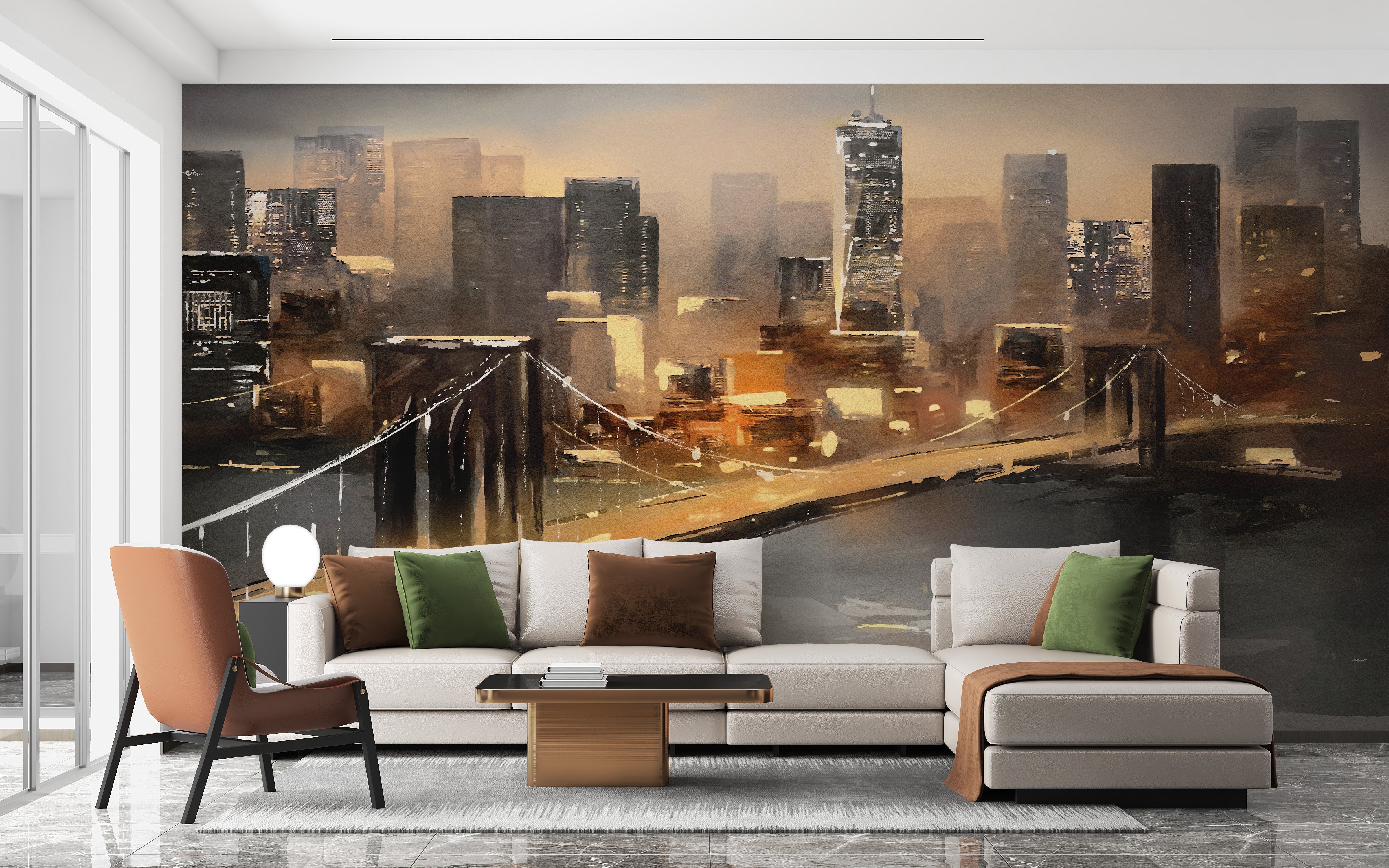 Oil Painted New York Wallpaper - Giffywalls