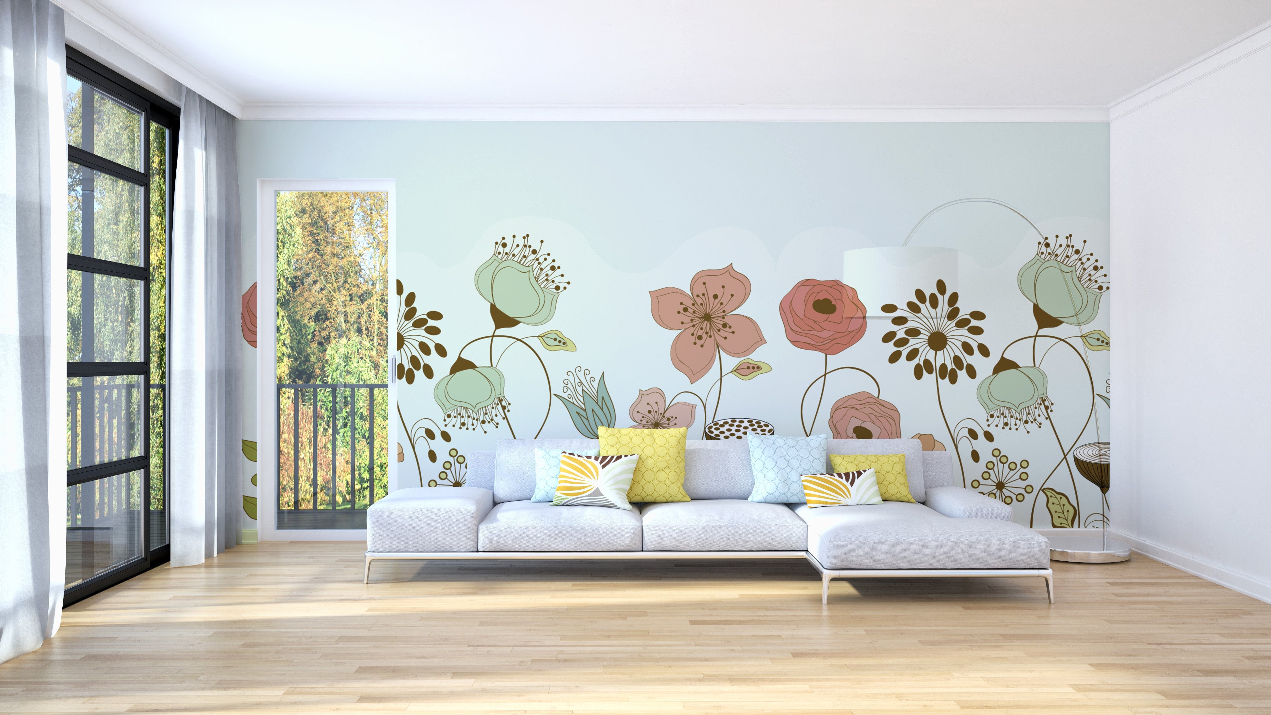 Abstract Flower Wallpaper Mural - Giffywalls