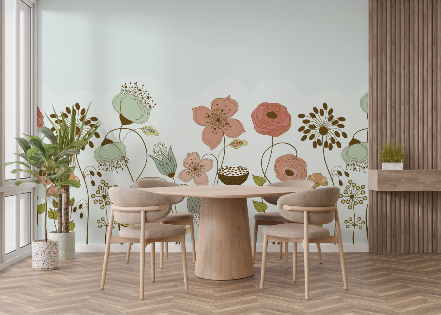 Abstract Flower Wallpaper Mural - Giffywalls