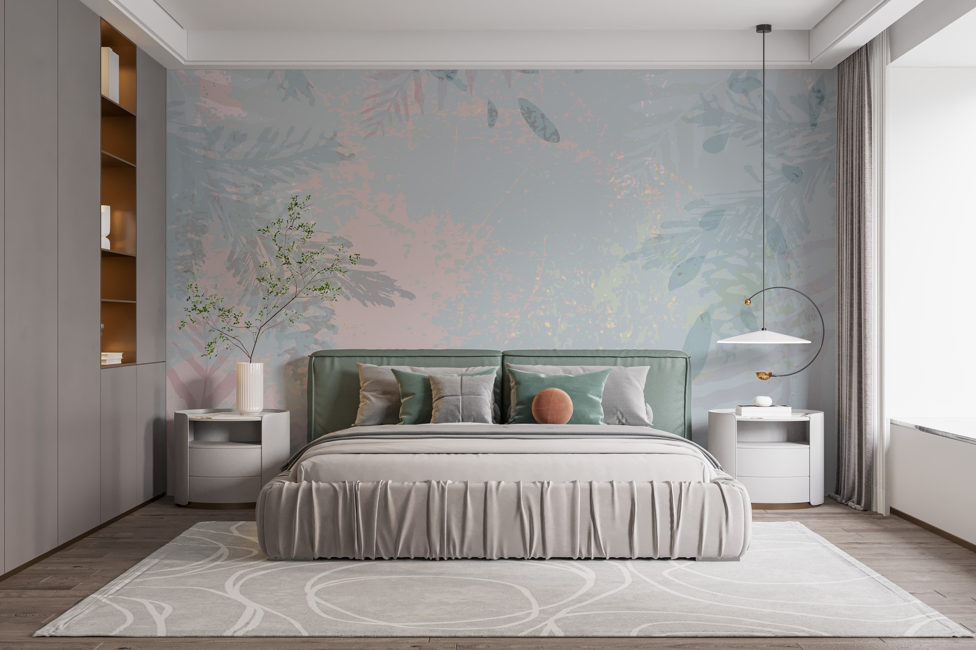 Abstract Botanical Wallpaper Mural - Giffywalls