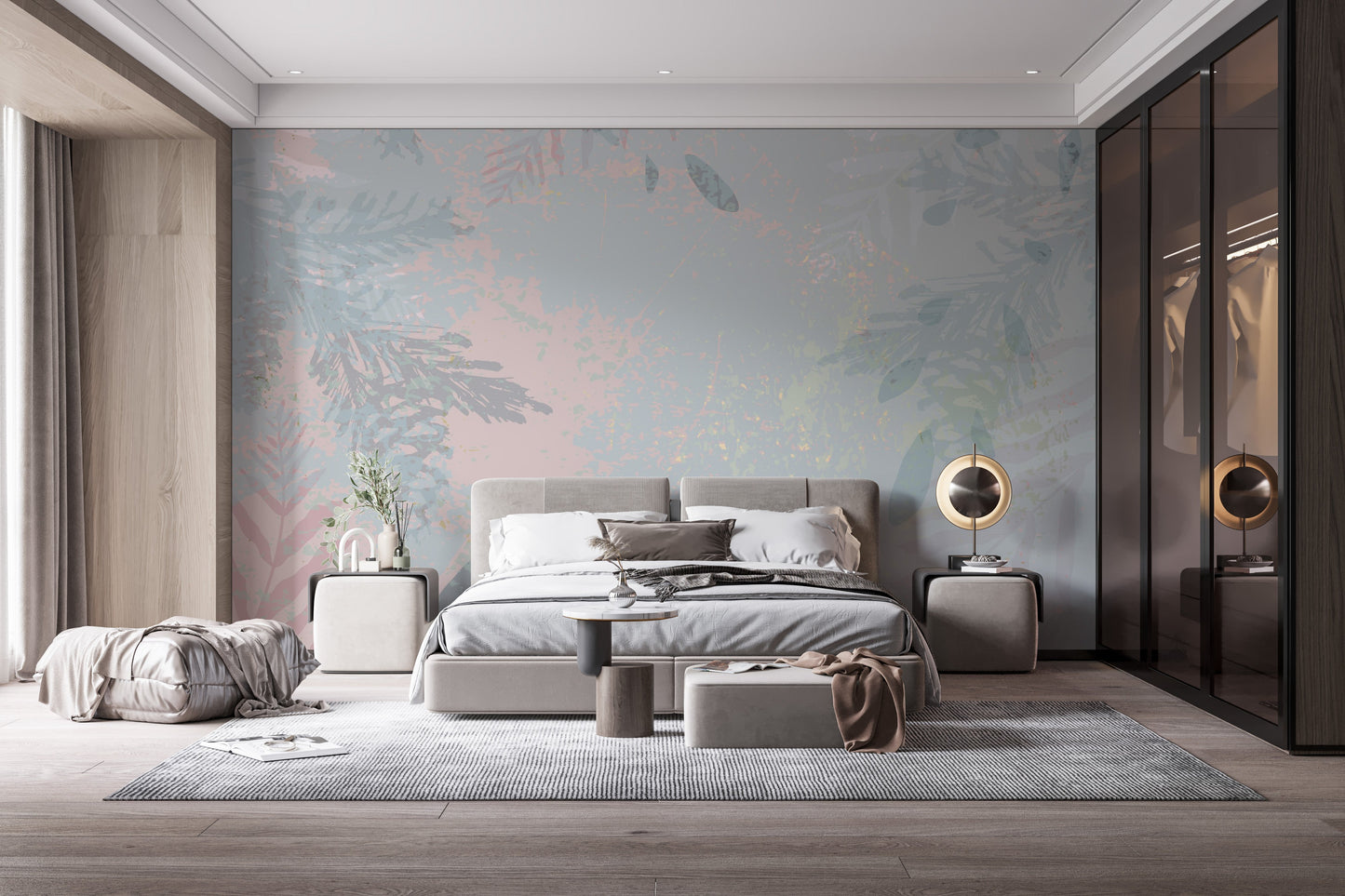 Abstract Botanical Wallpaper Mural - Giffywalls