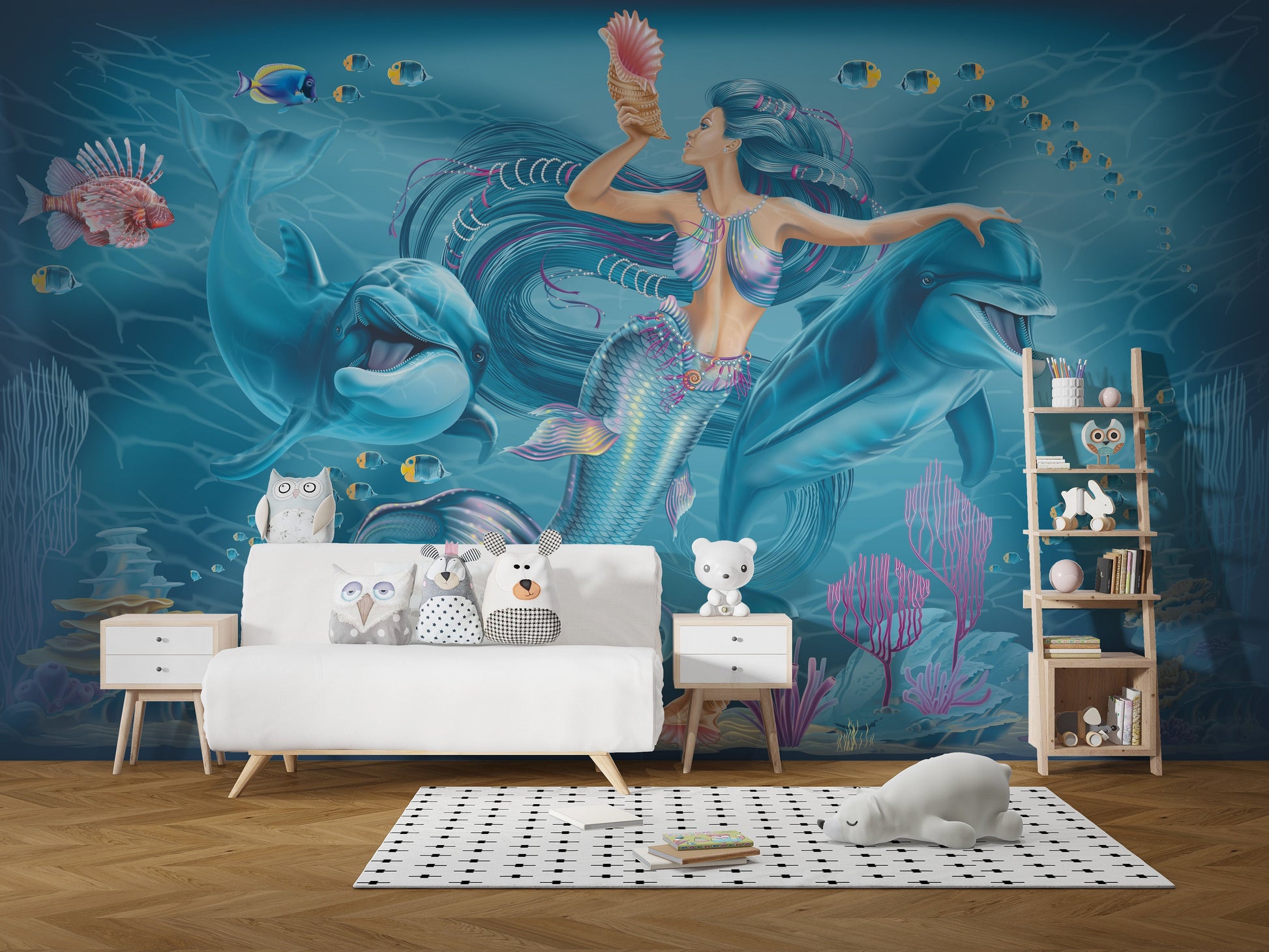 Blue Underwater Mermaid Wallpaper - Giffywalls