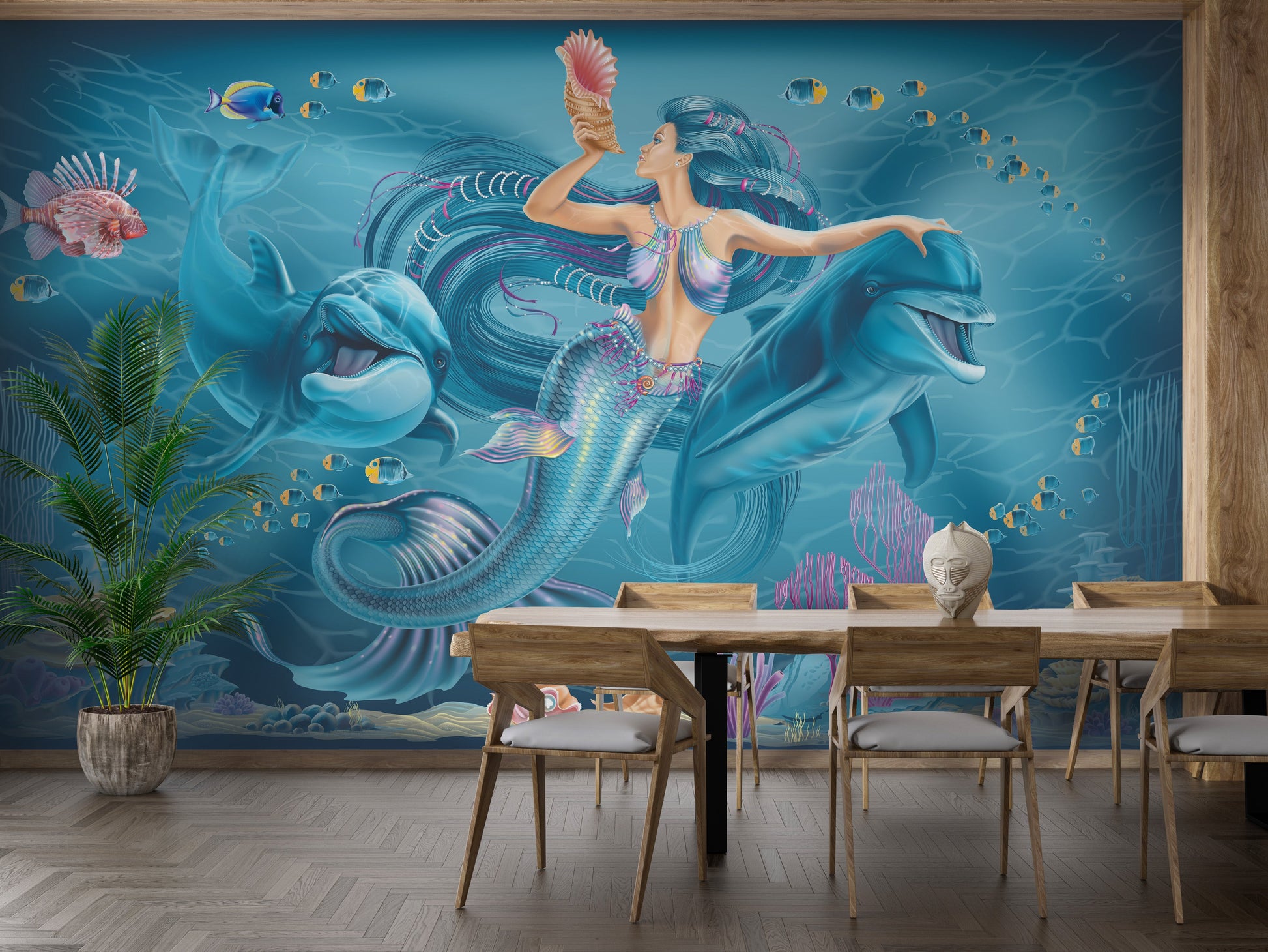 Blue Underwater Mermaid Wallpaper - Giffywalls