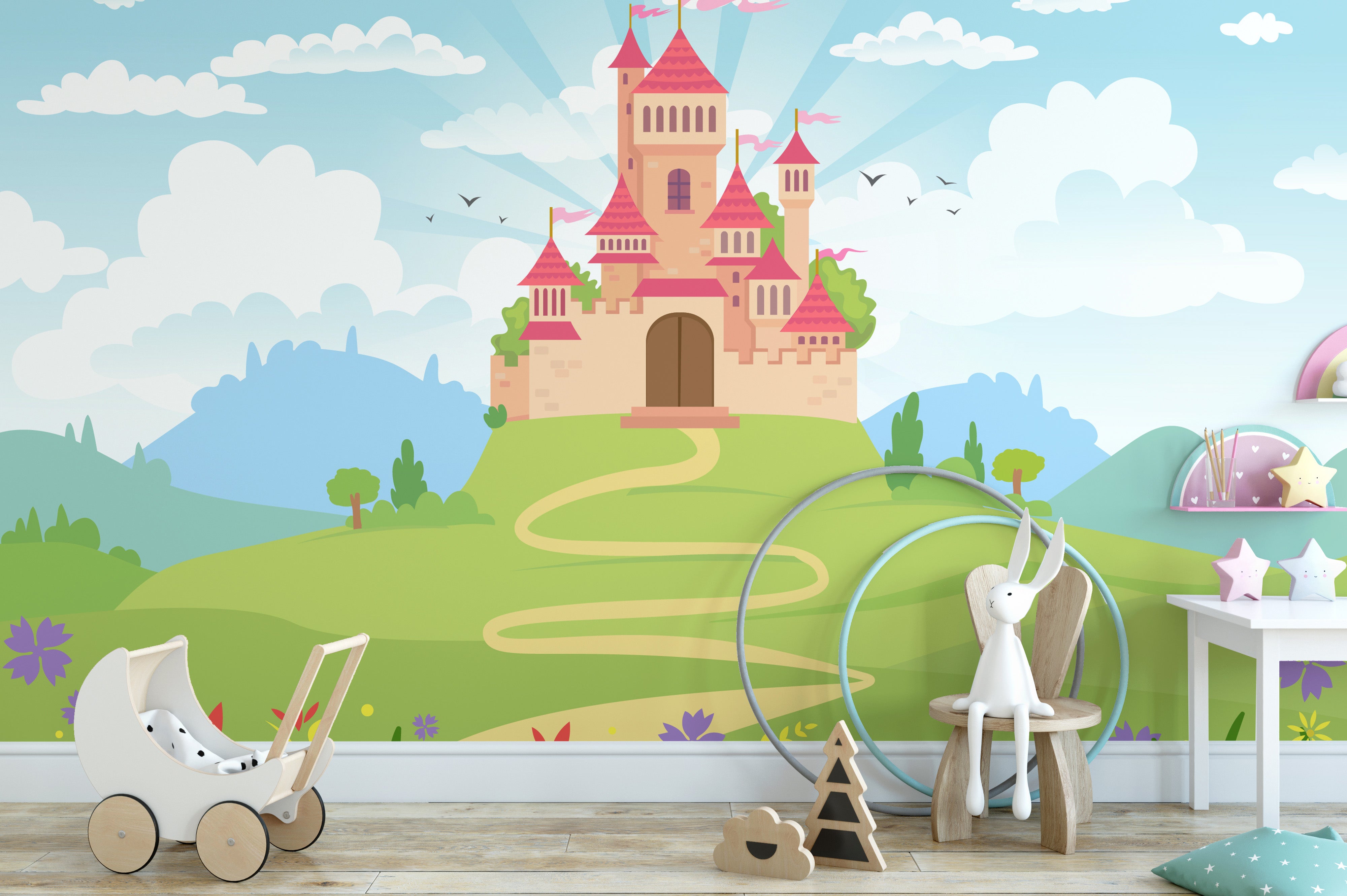 Fantacy Castle Wallpaper for Girls Room - Giffywalls