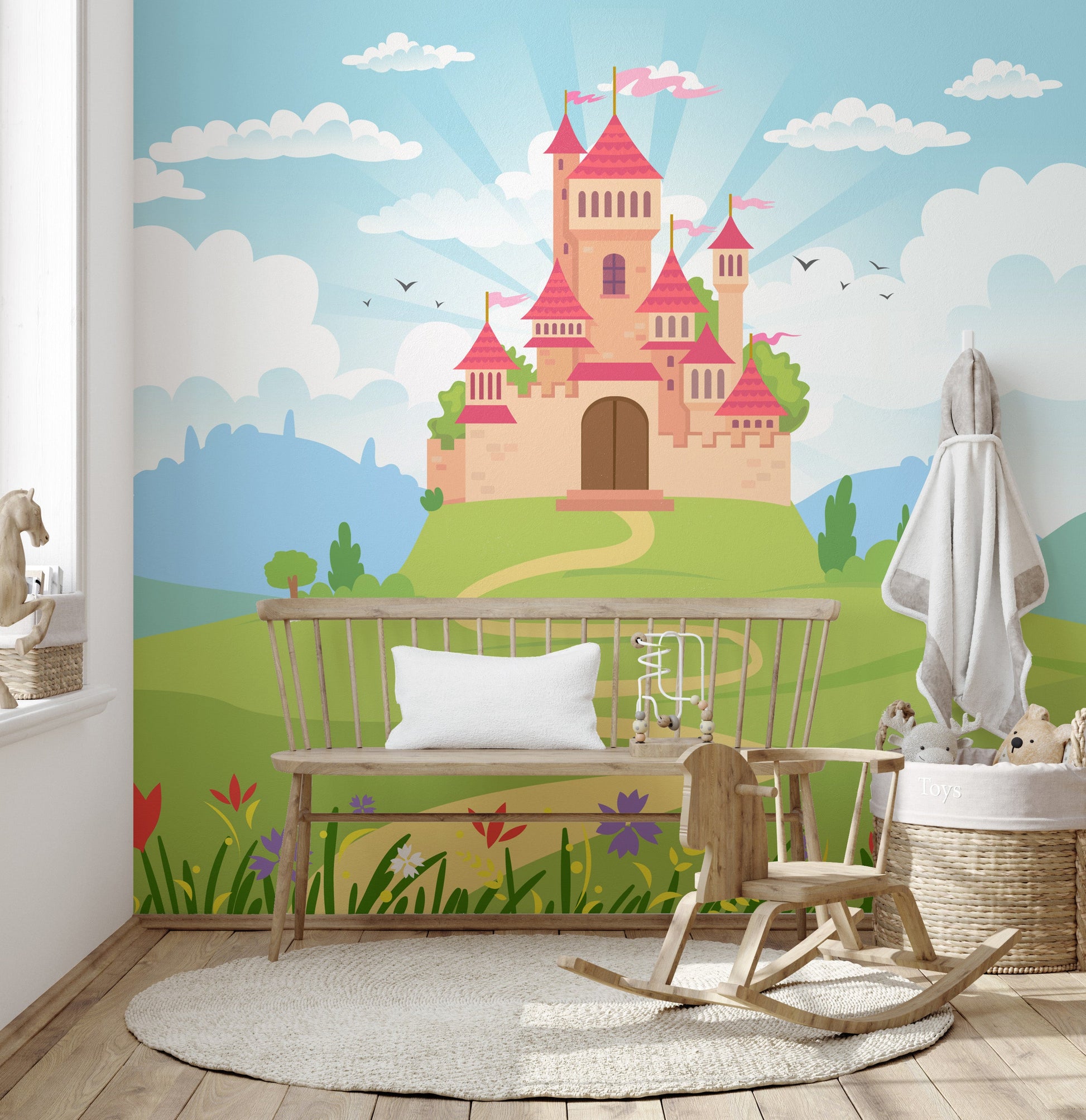 Fantacy Castle Wallpaper for Girls Room - Giffywalls