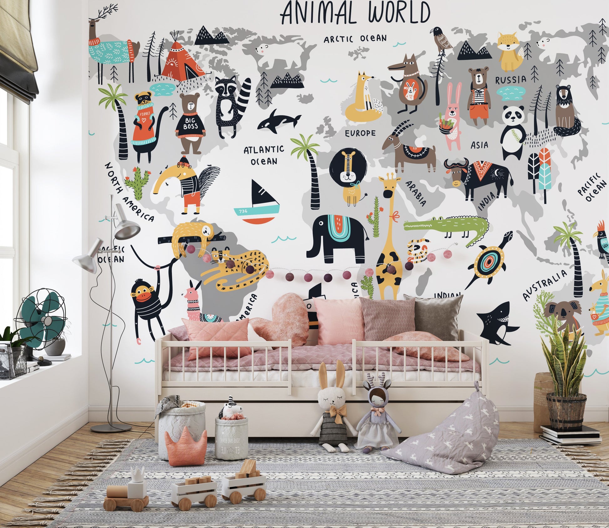 Beautiful Animal World Map Wallpaper - Giffywalls