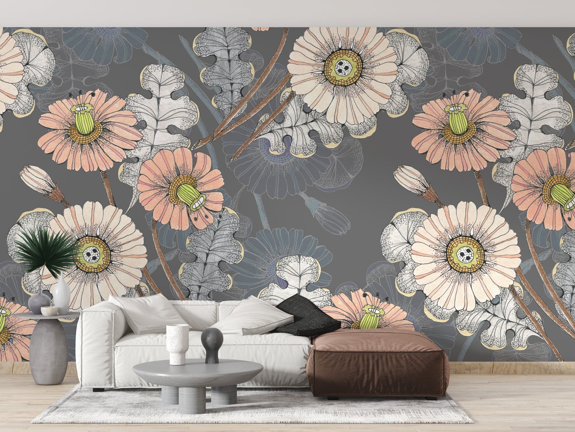 Sketch Flower Wallpapers Murals - Giffywalls