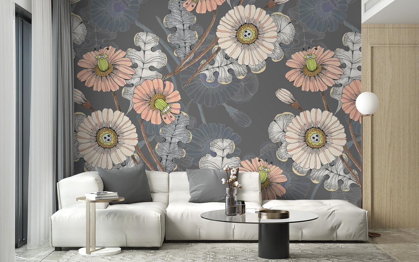 Sketch Flower Wallpapers Murals - Giffywalls