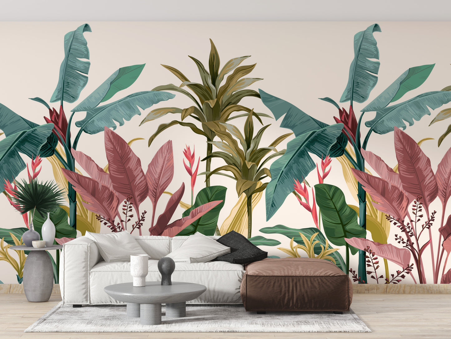 Beautiful Banana Leaves Wallpaper Mural - Giffywalls