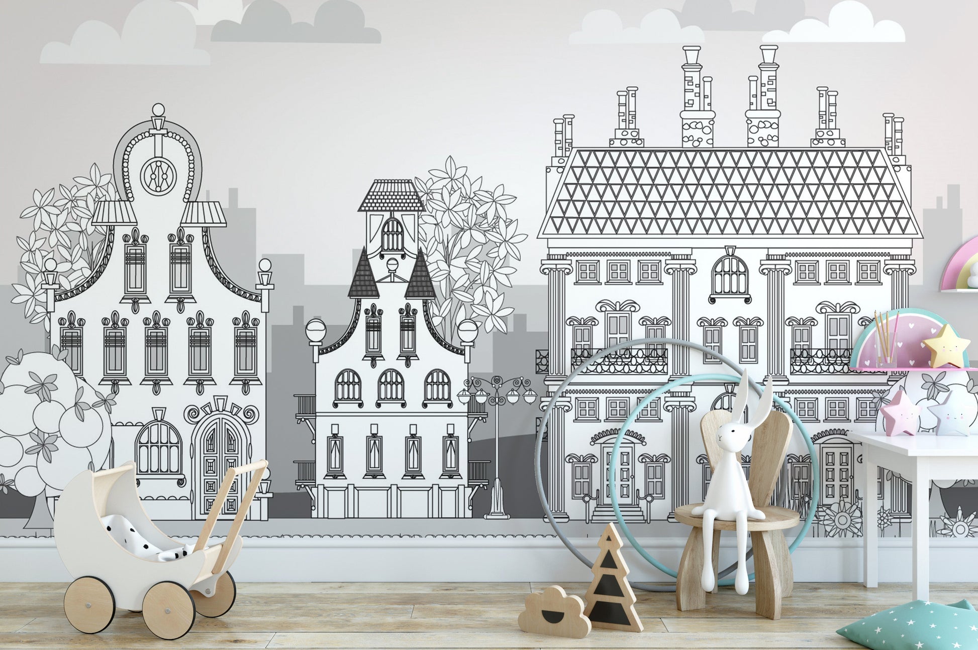 City Town Kids Wallpaper Mural - Giffywalls