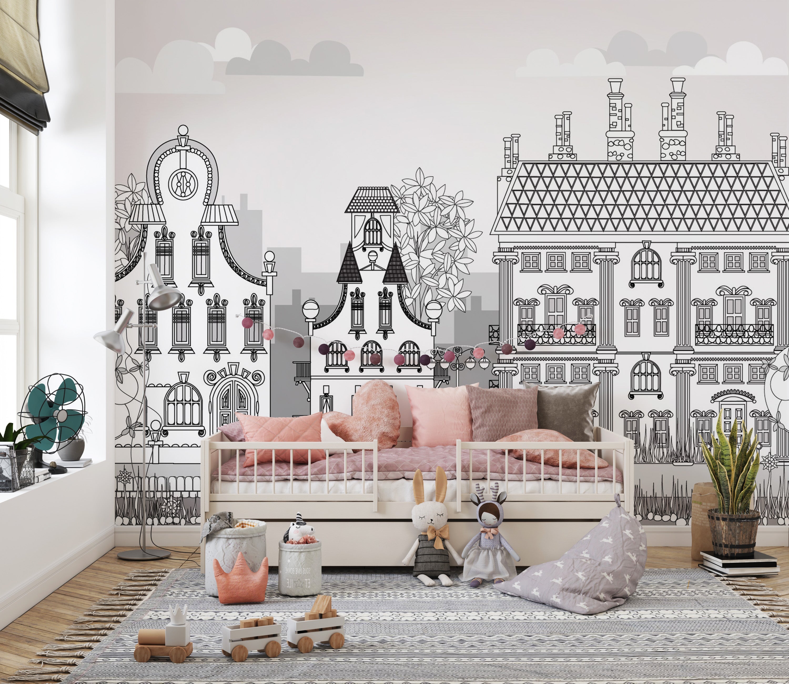 City Town Kids Wallpaper Mural - Giffywalls