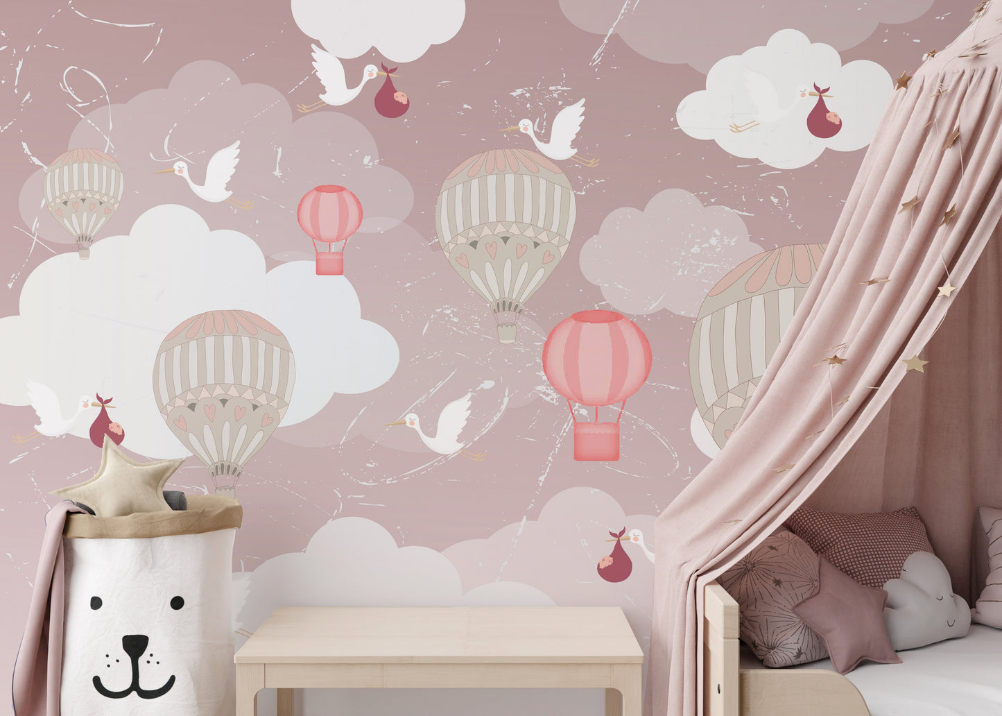 3D Hot Air Balloon Wallpaper Mural - Giffywalls