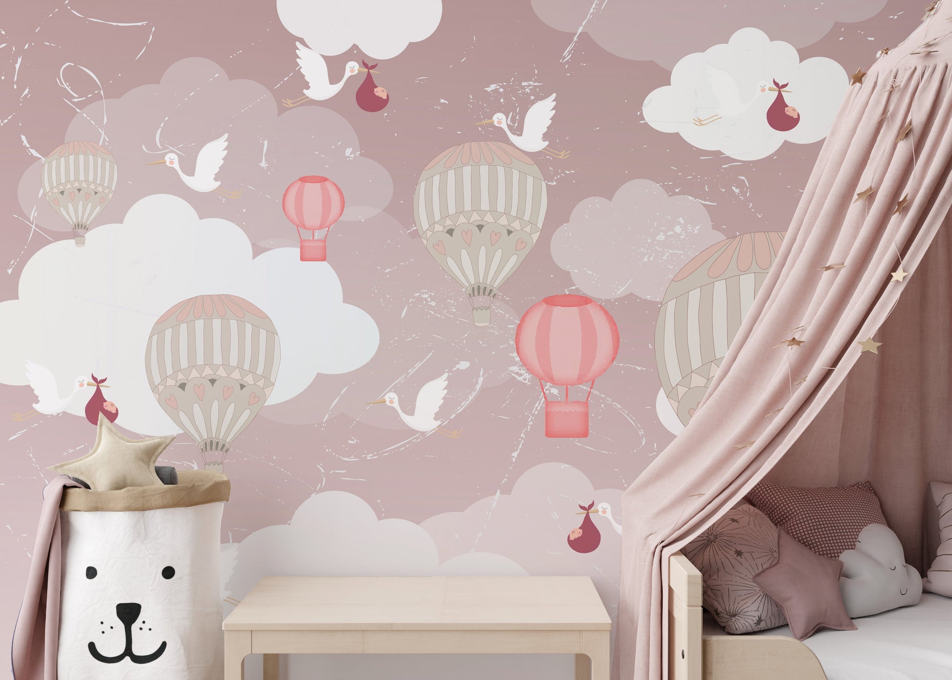 3D Hot Air Balloon Wallpaper Mural - Giffywalls