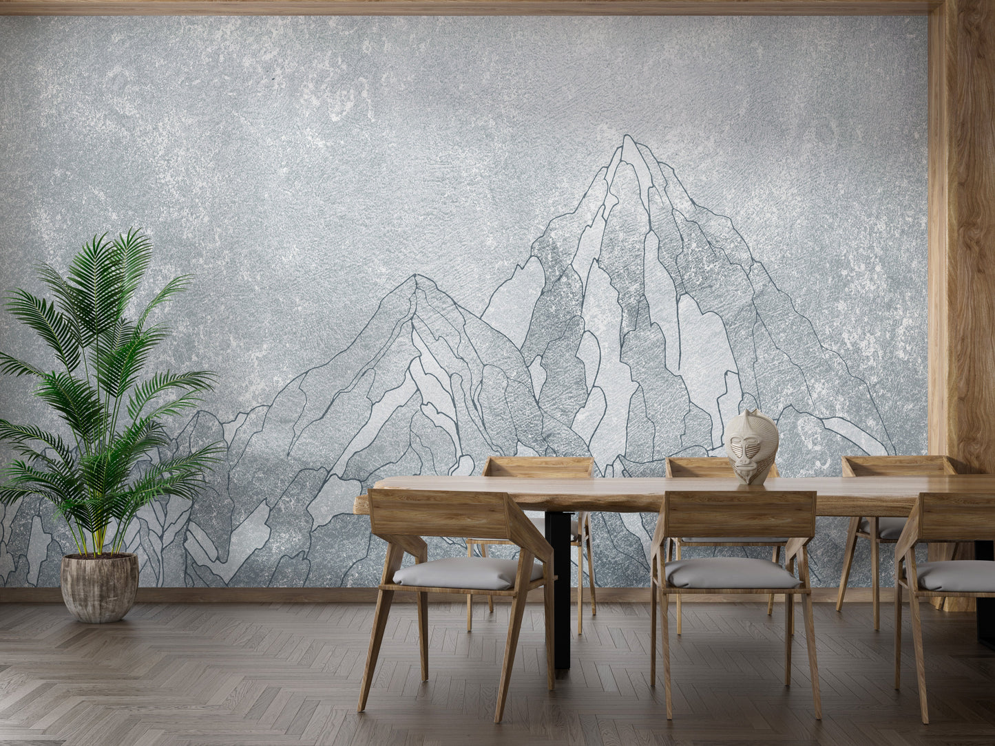 Snowy Everest Mountain wallpaper mural for calm spaces.