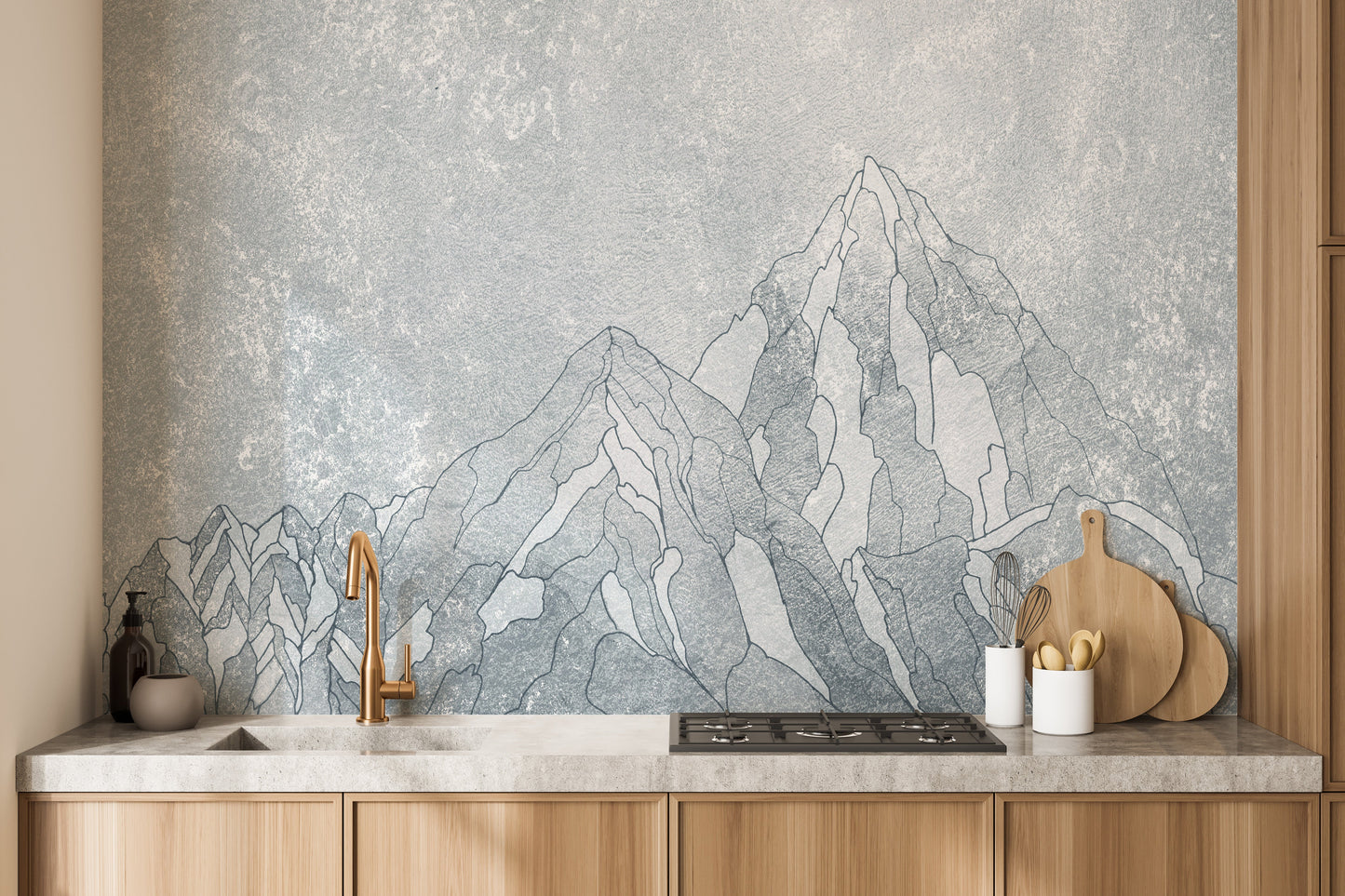 Everest Mountain in the Snow Wallpaper Mural - Giffywalls