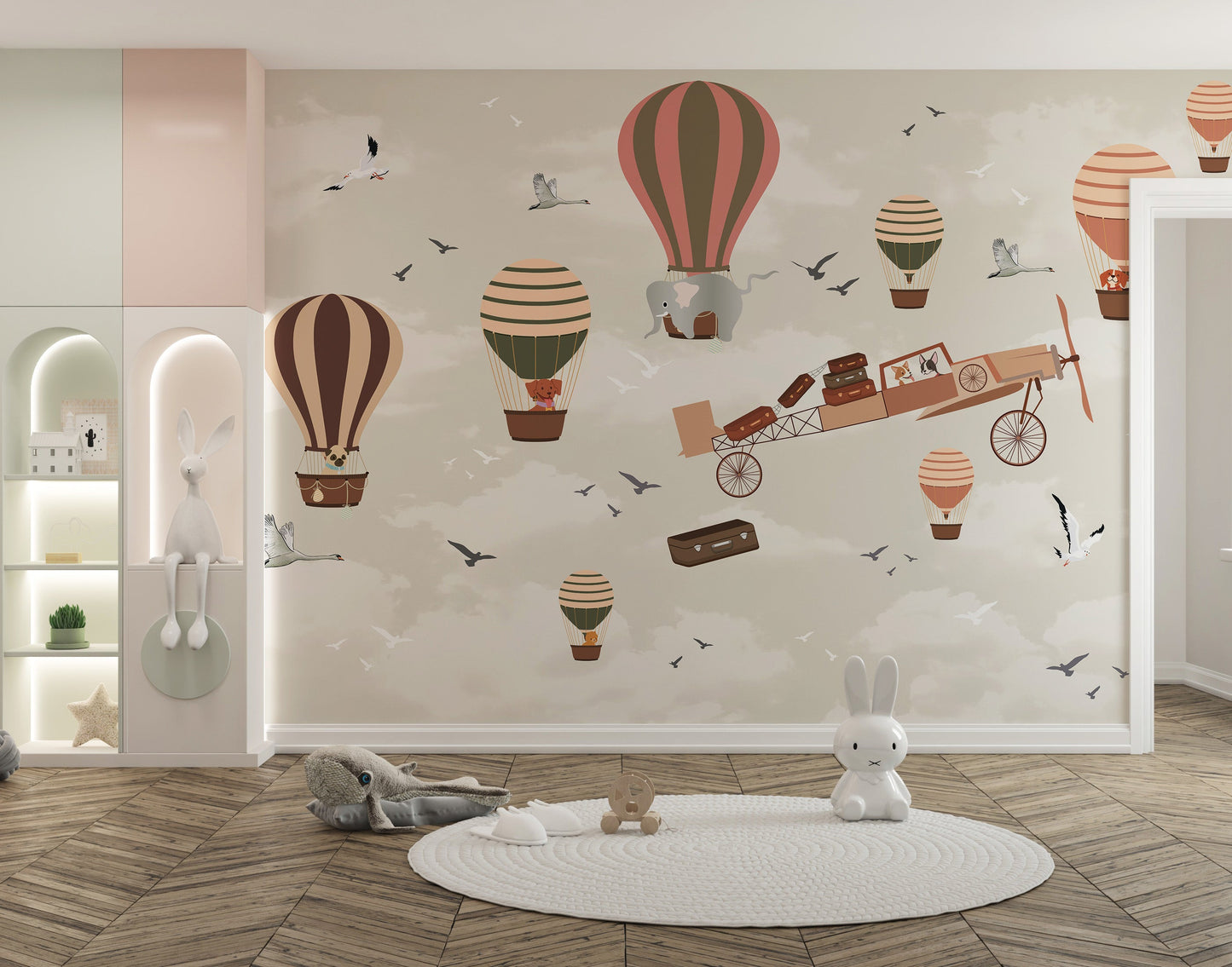 Whimsical Sky High Adventure Mural - Giffywalls