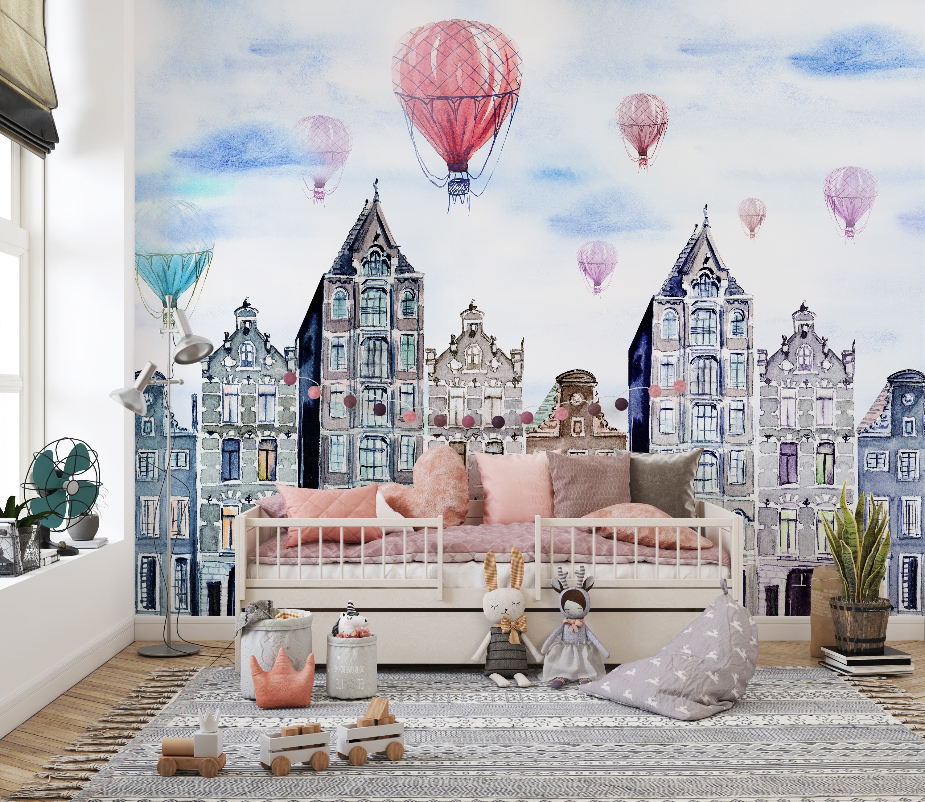 Watercolor Amsterdam Wallpaper Mural - Giffywalls