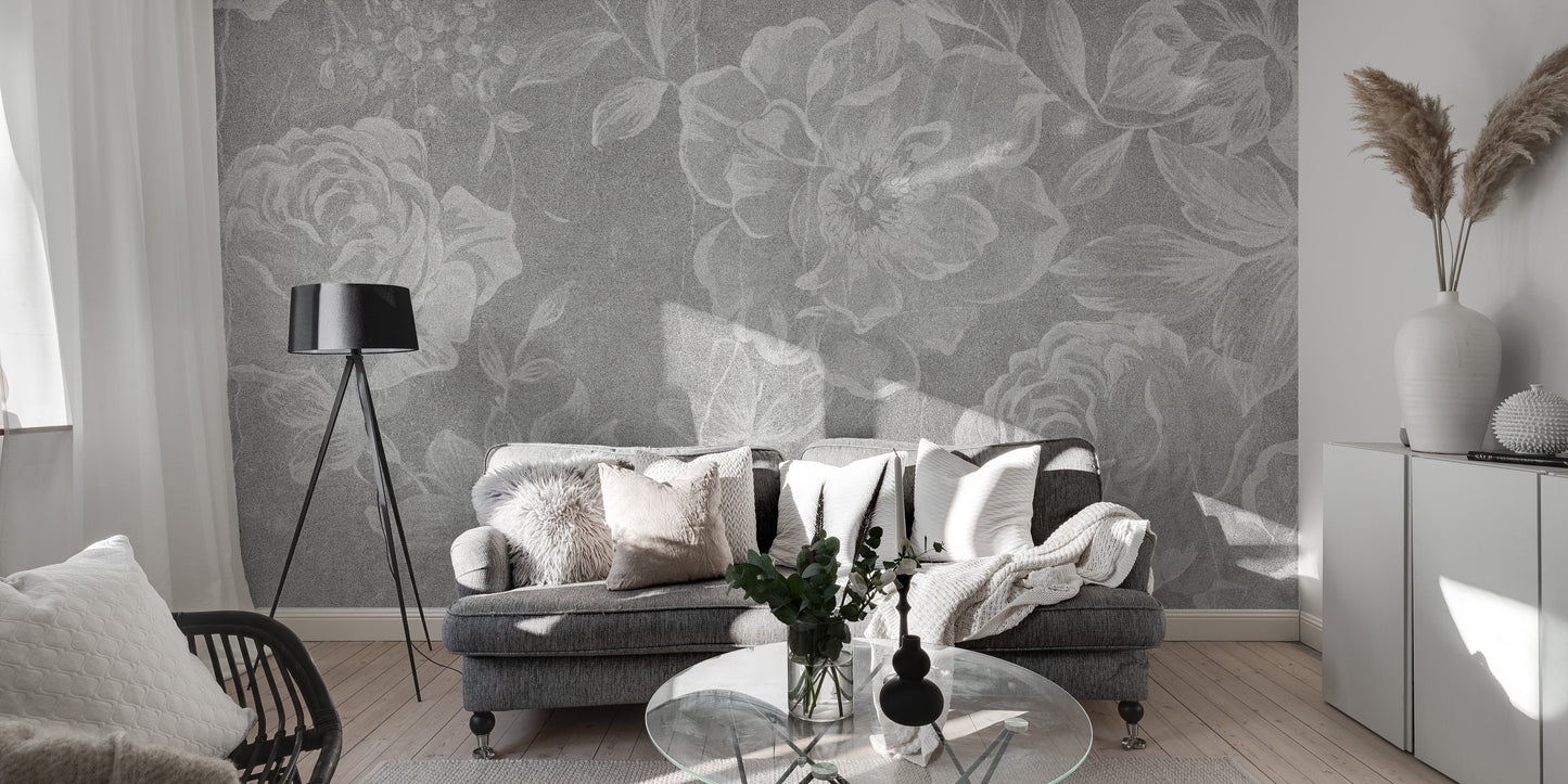 Flowers with old white Wall wallpaper - Giffywalls