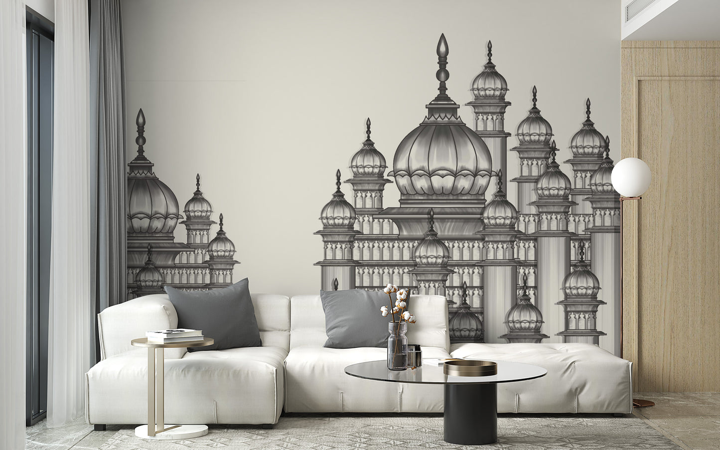 Majestic Mughal Palace Wallpaper with vintage royal elegance