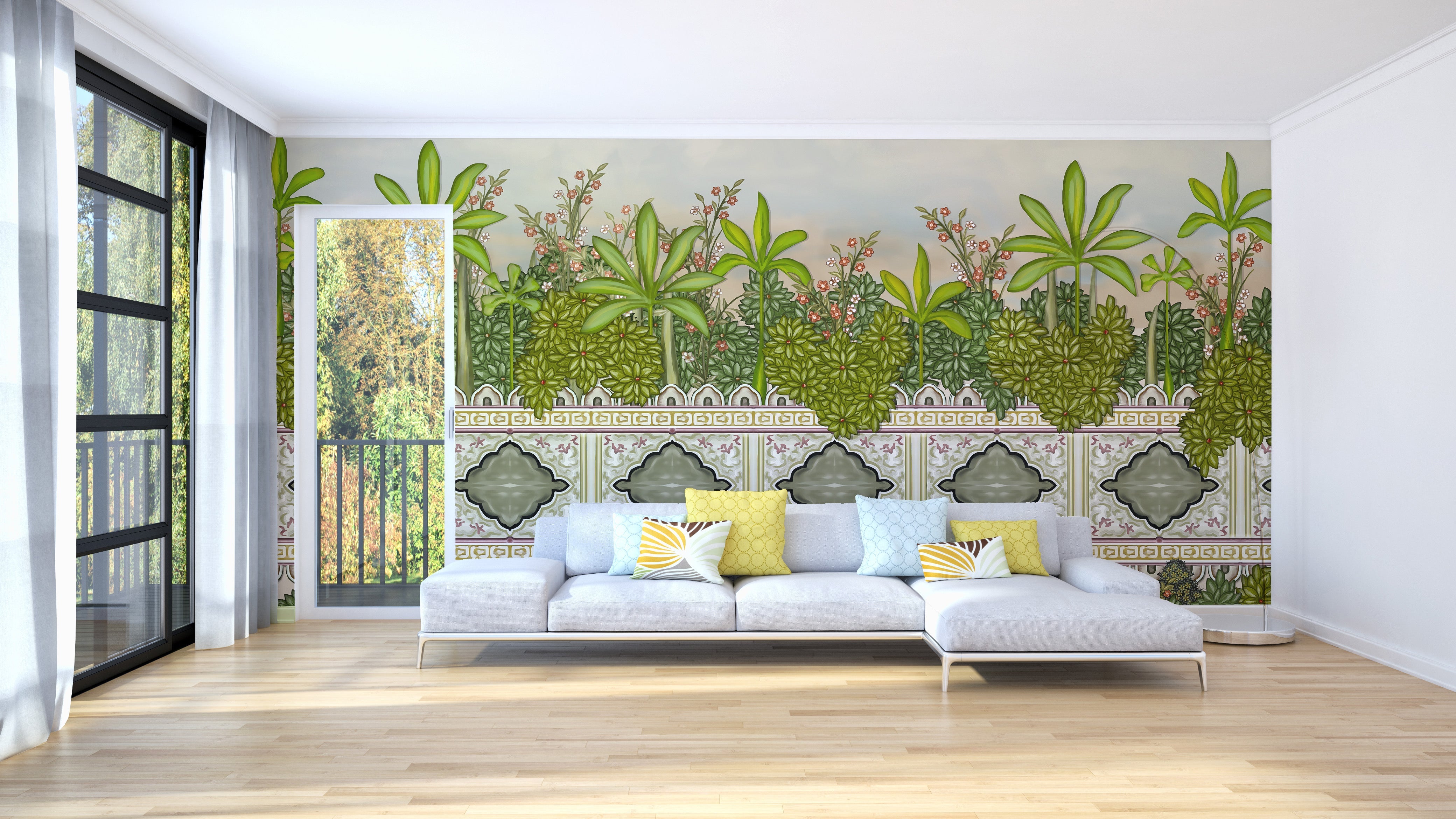 Lush greenery mural