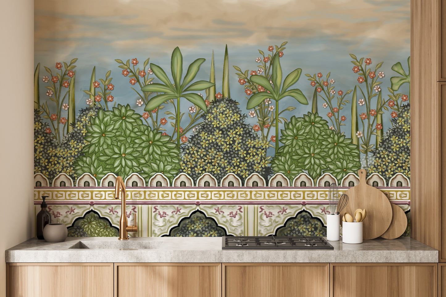 Mughal Garden wallpaper Mural - Giffywalls