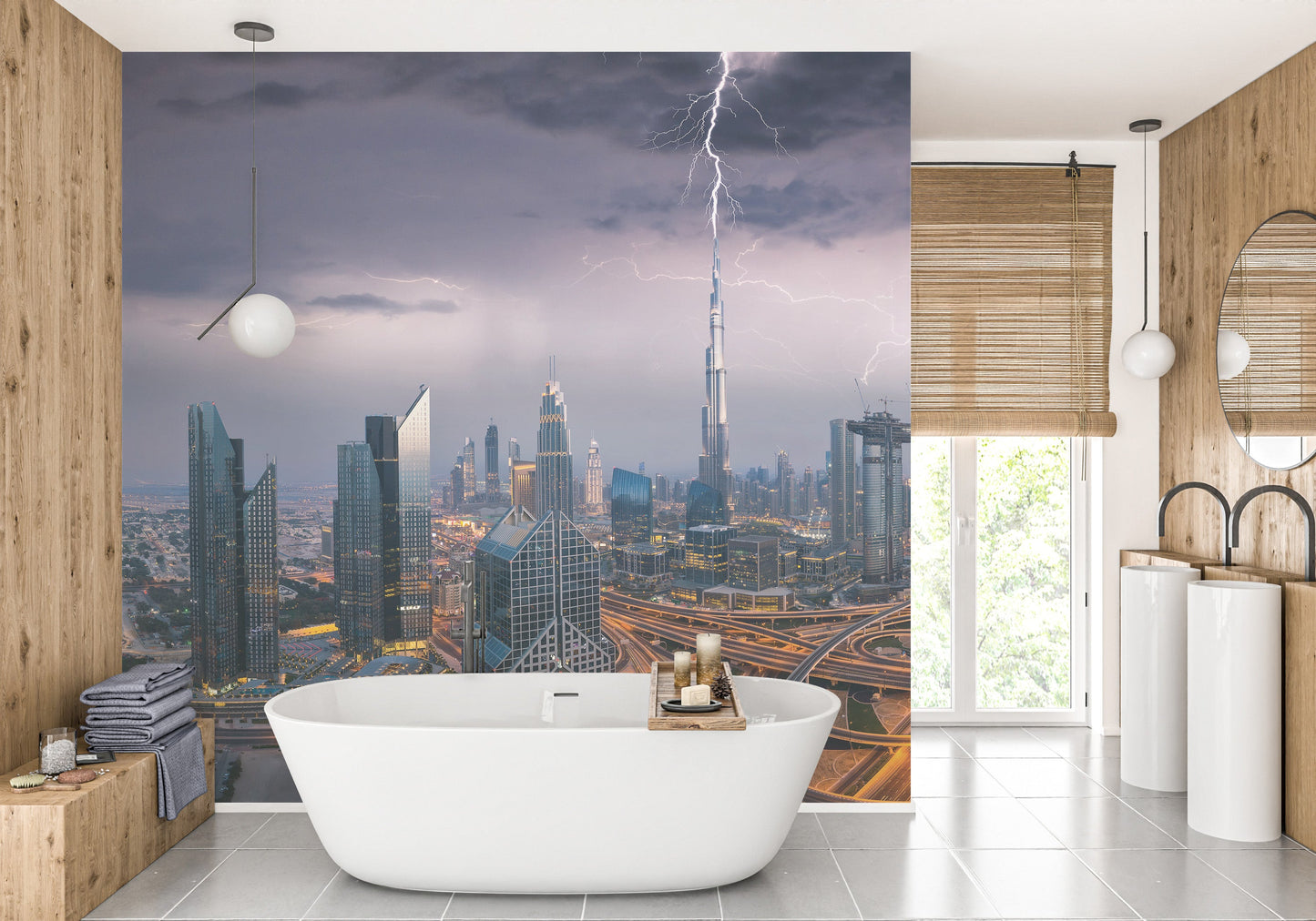 Dubai Skyline Wallpaper Mural - Giffywalls