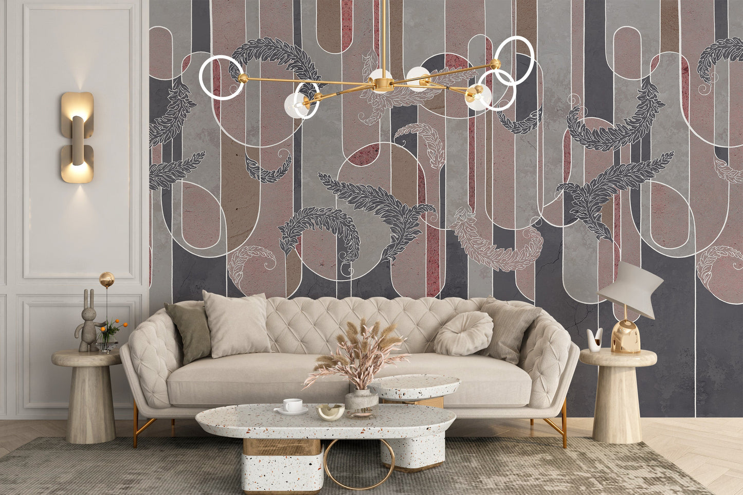 Art Deco Concrete Grunge Wallpaper Mural - Giffywalls