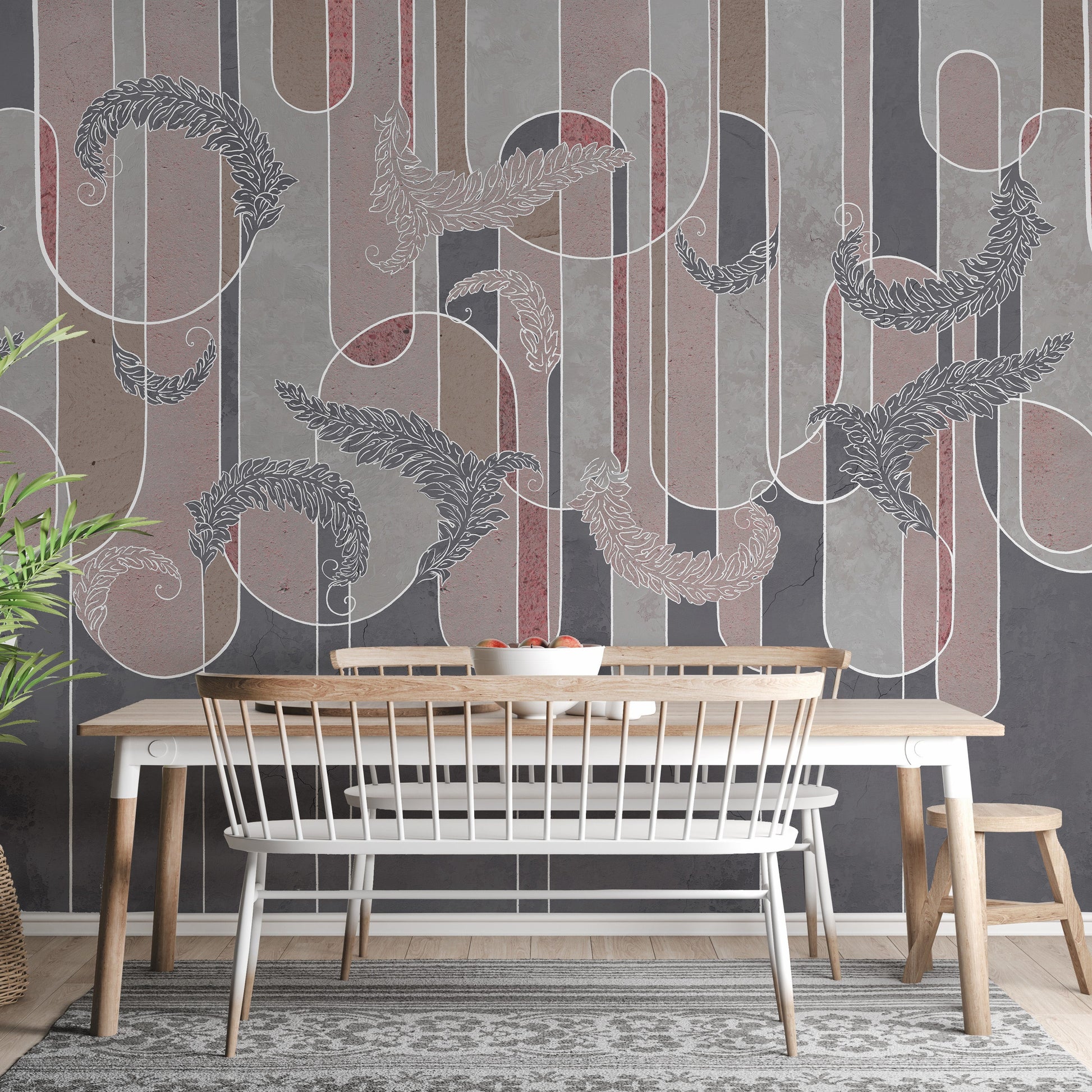 Art Deco Concrete Grunge Wallpaper Mural - Giffywalls