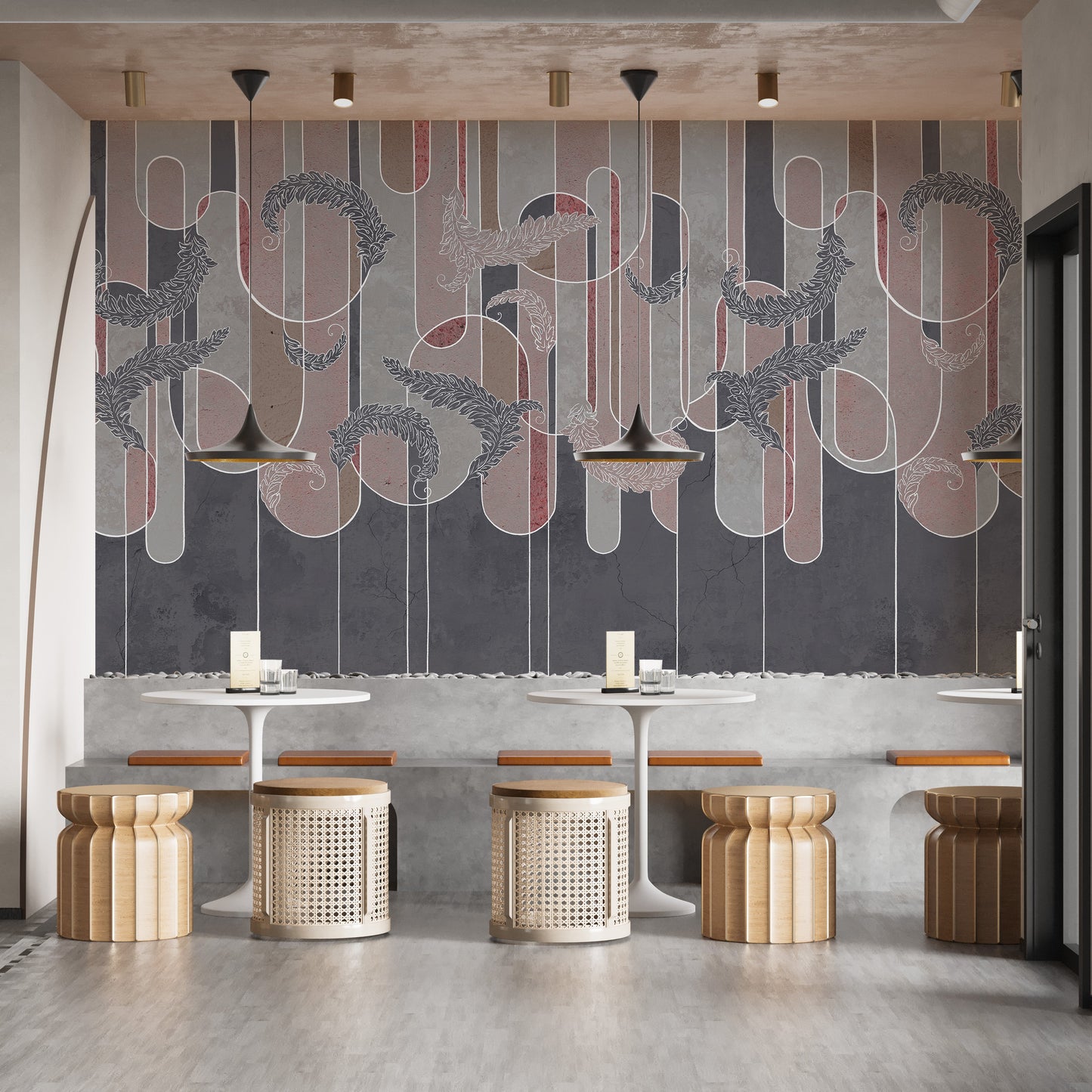 Art Deco Concrete Grunge Wallpaper Mural - Giffywalls