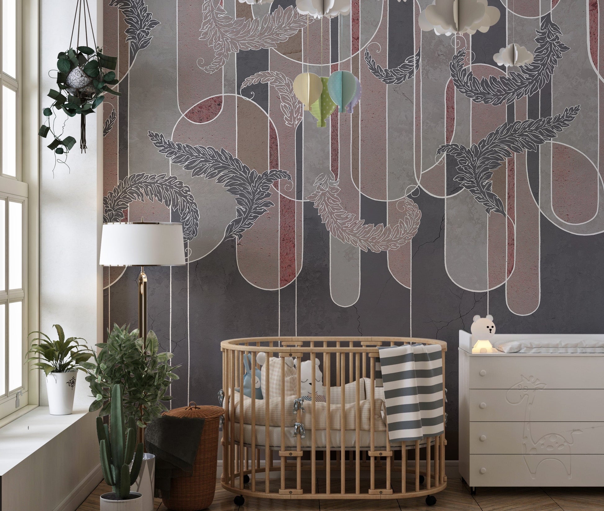 Timeless Art Deco grunge wallpaper mural