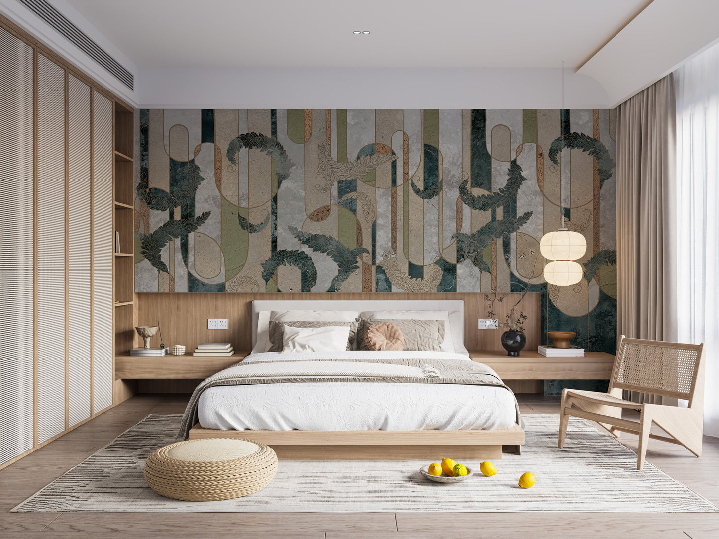 Geometry Green Concrete Wallpaper Murals - Giffywalls