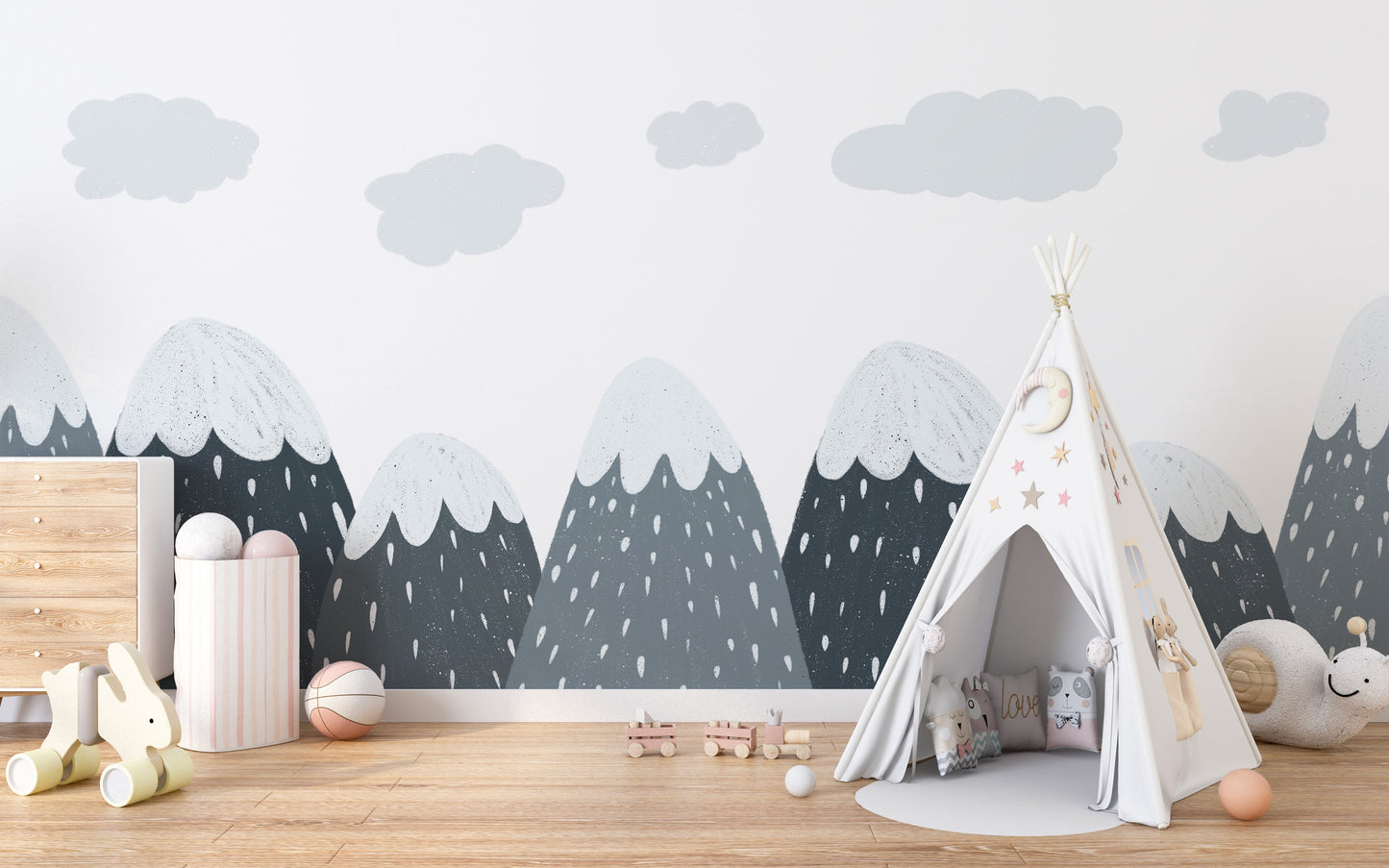 Scandinavian Mountain Wallpaper Mural - Giffywalls