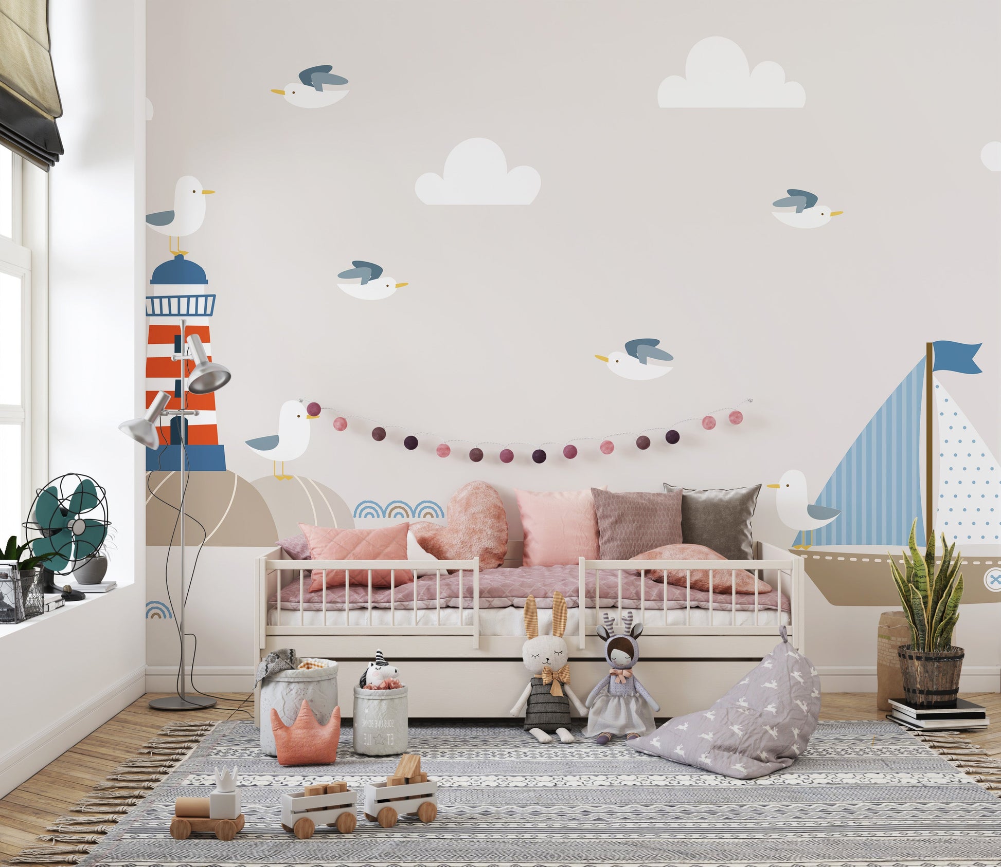 Adorable sailboat wallpaper for nurseries