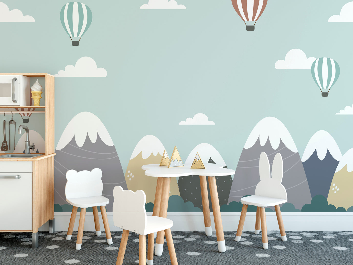 Abstract Mountain Wallpaper Mural - Giffywalls