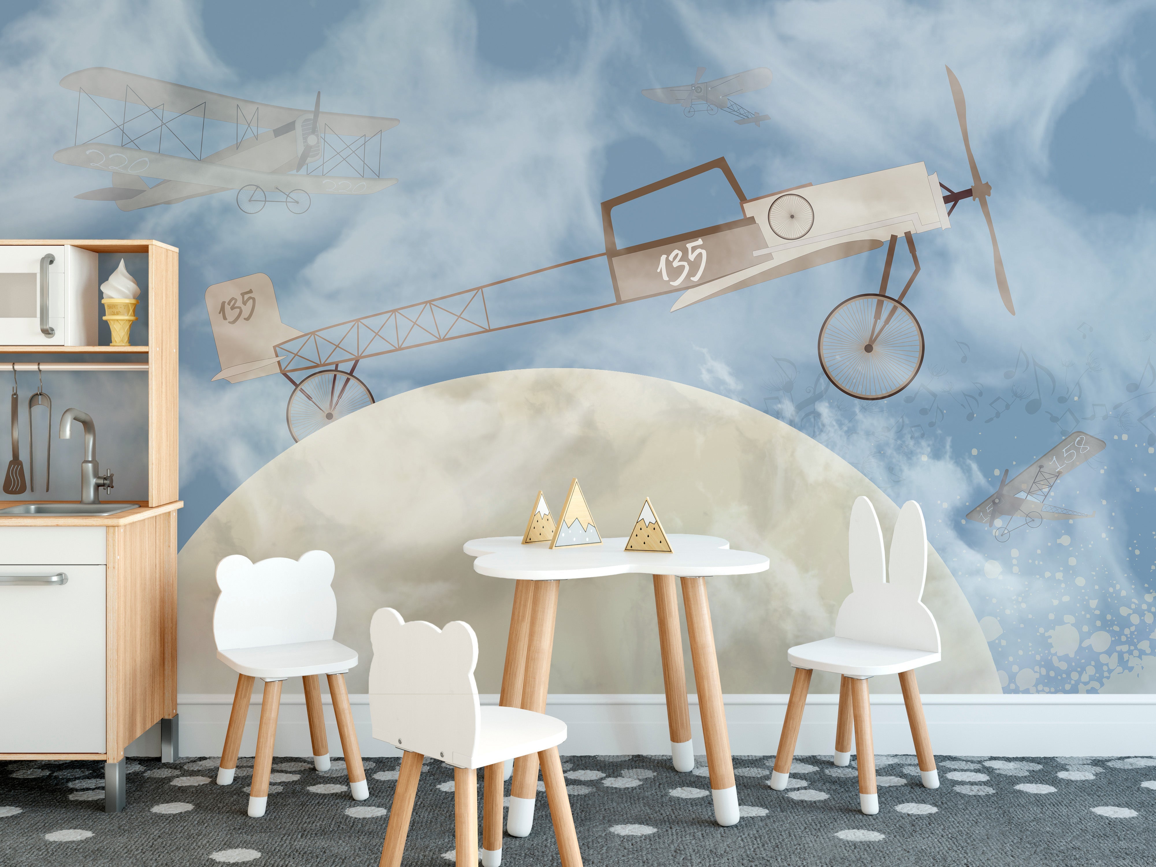 Planes on the Moon Wallpaper Murals - Giffywalls