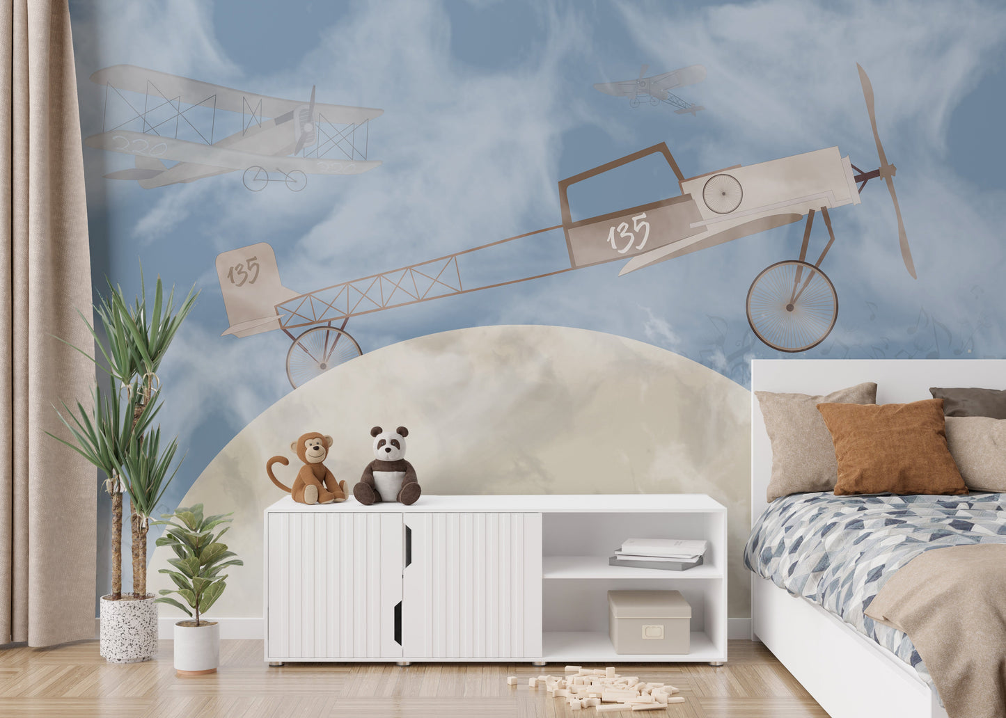 Planes on the Moon Wallpaper Murals - Giffywalls