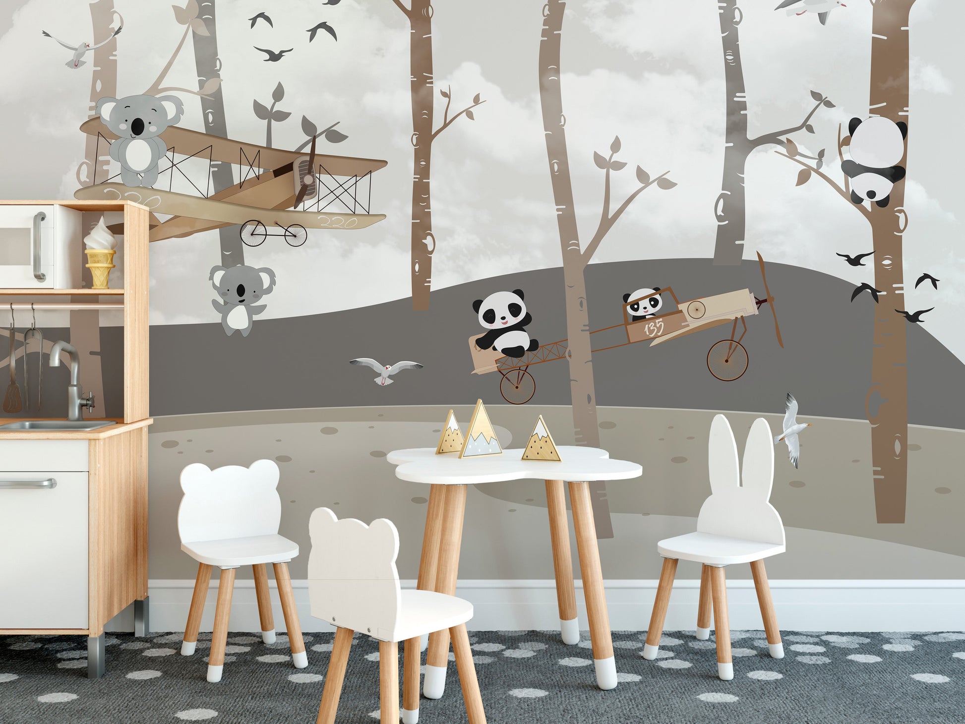 Cute koalas and pandas wallpaper Murals - Giffywalls