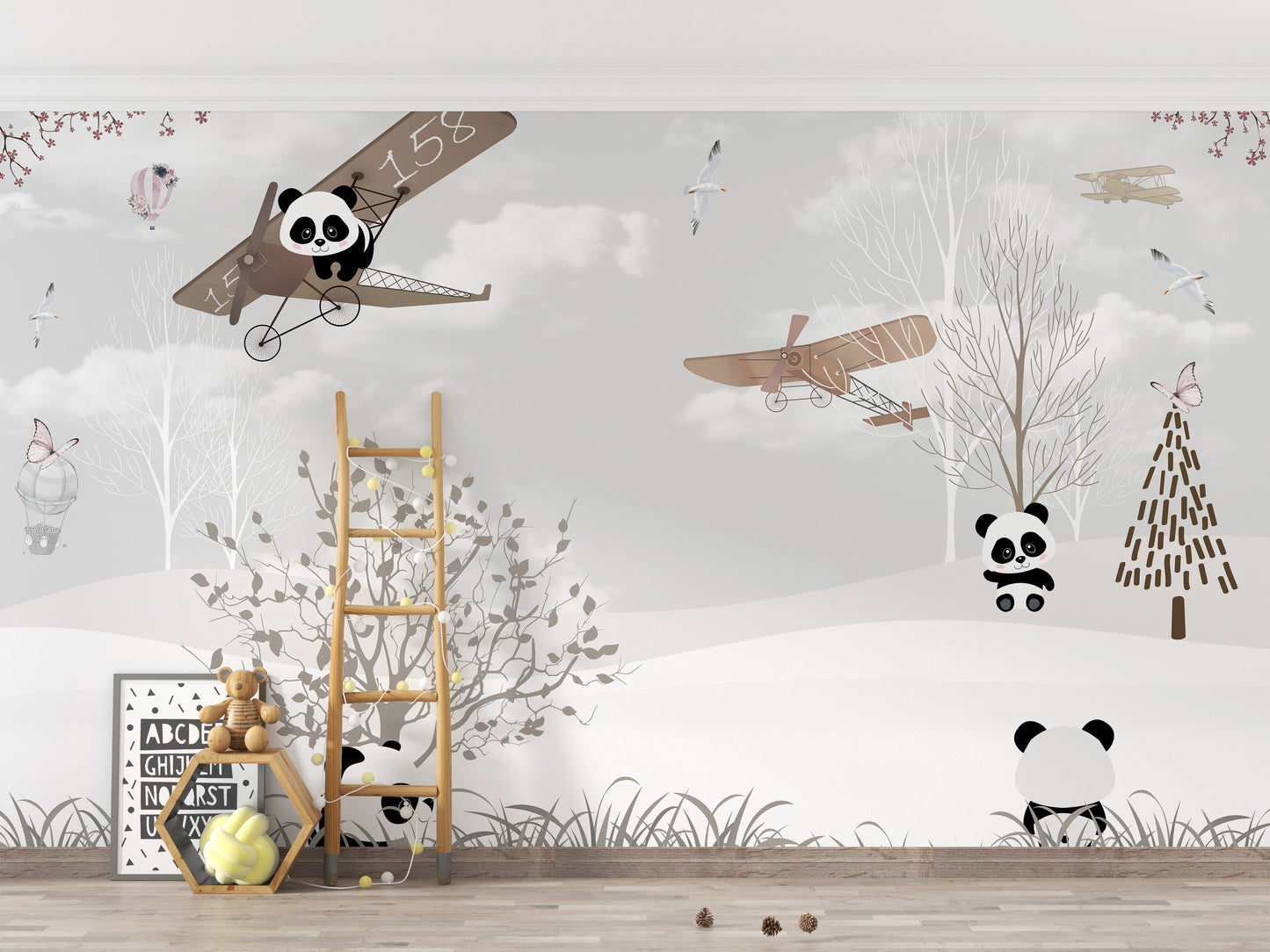 Playing pandas wallpaper murals - Giffywalls