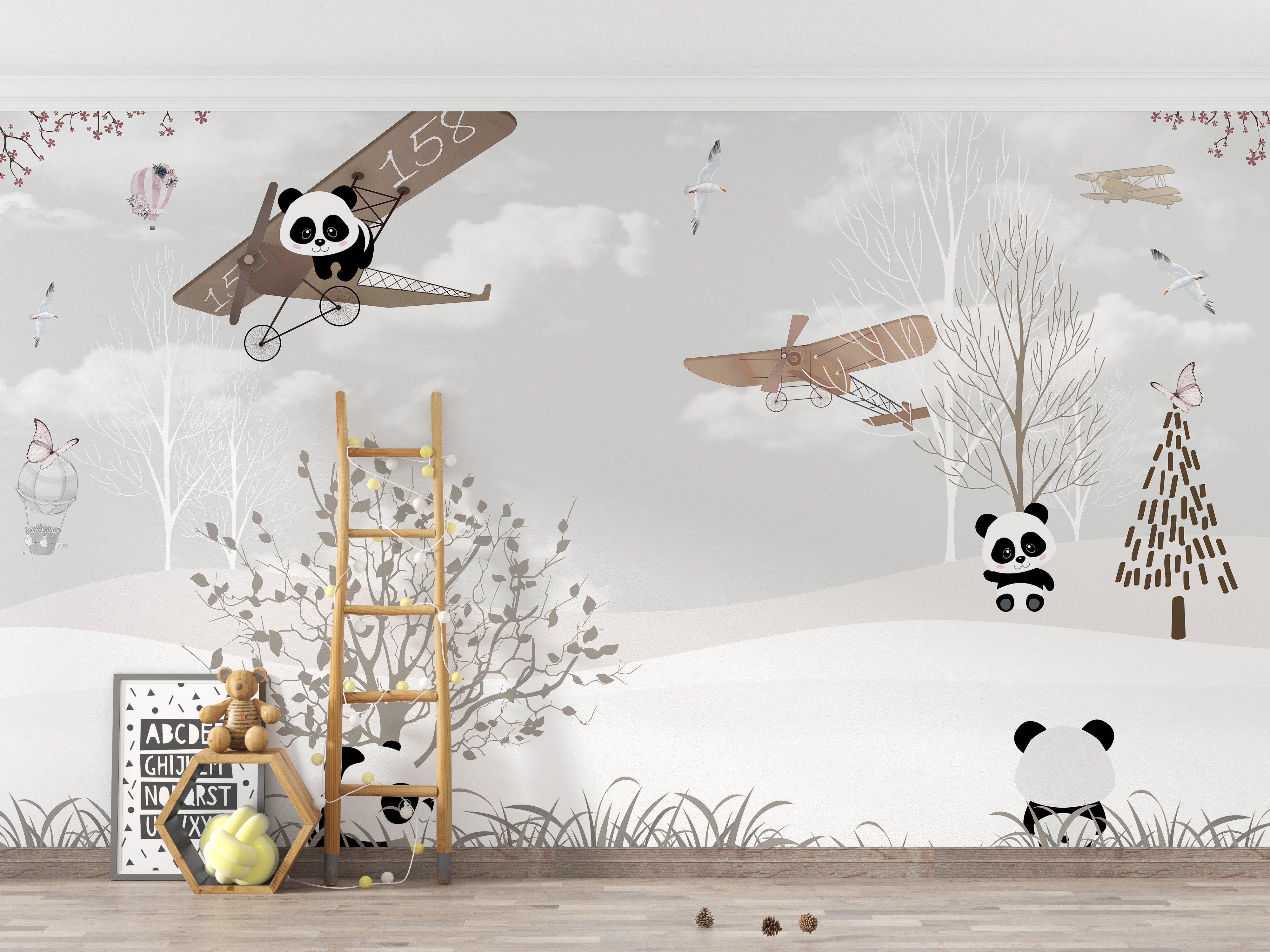 Playing pandas wallpaper murals - Giffywalls