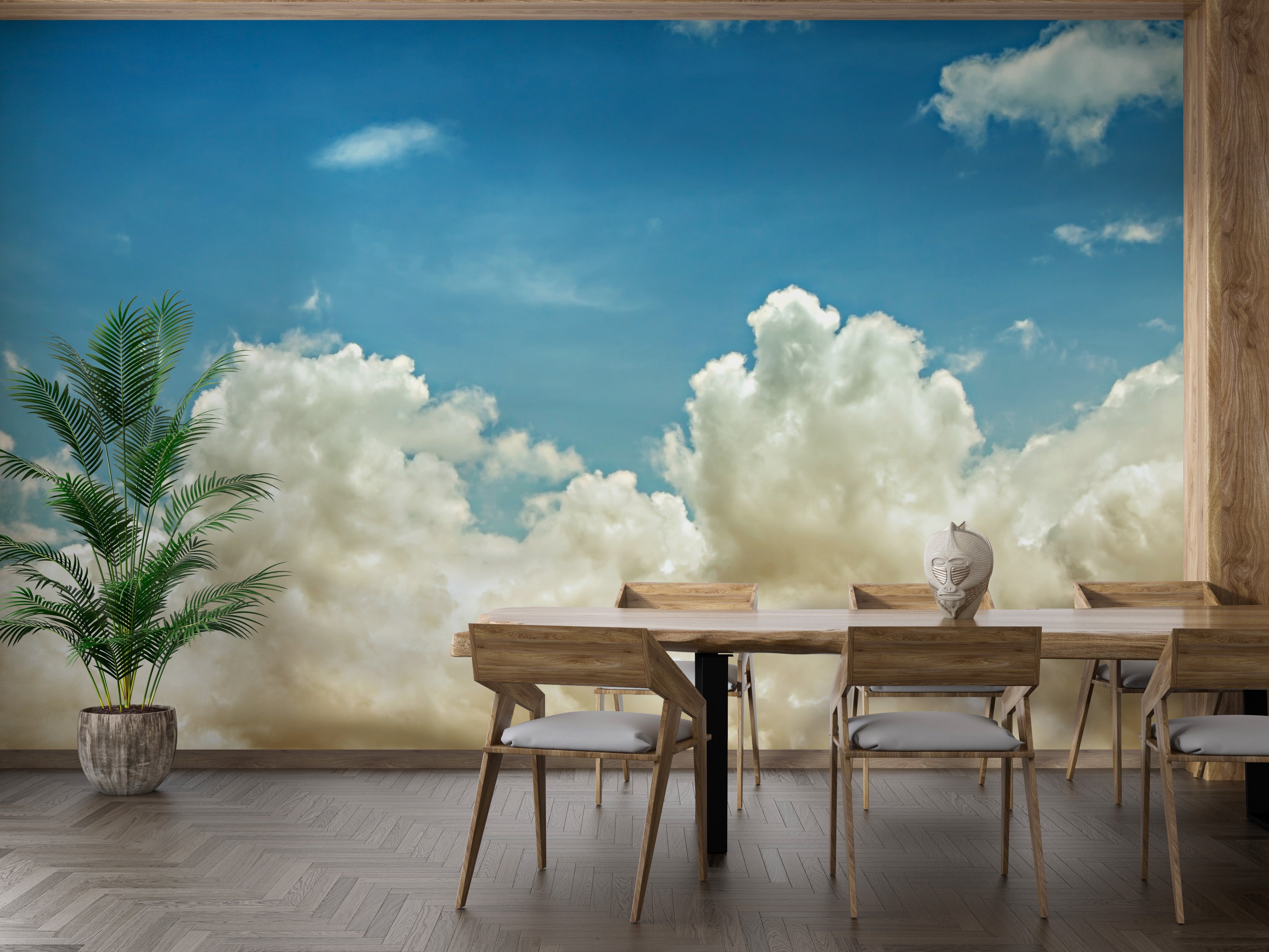 Light blue wallpaper mural 