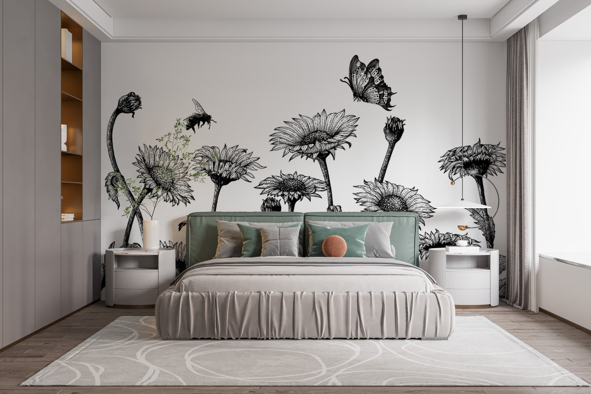 Daisy Flower Wallpaper Mural - Giffywalls