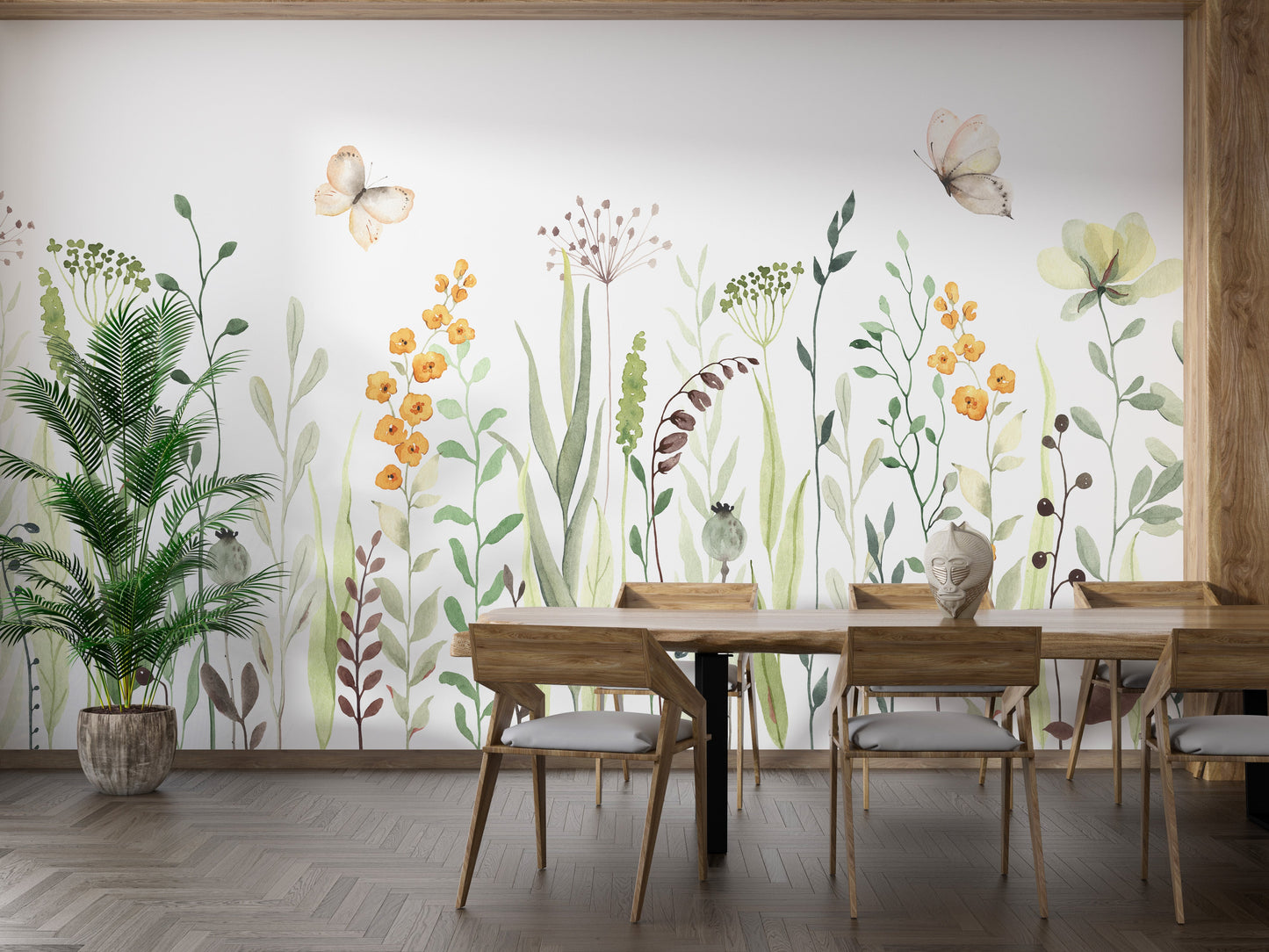 Charming flower mural for nature lovers