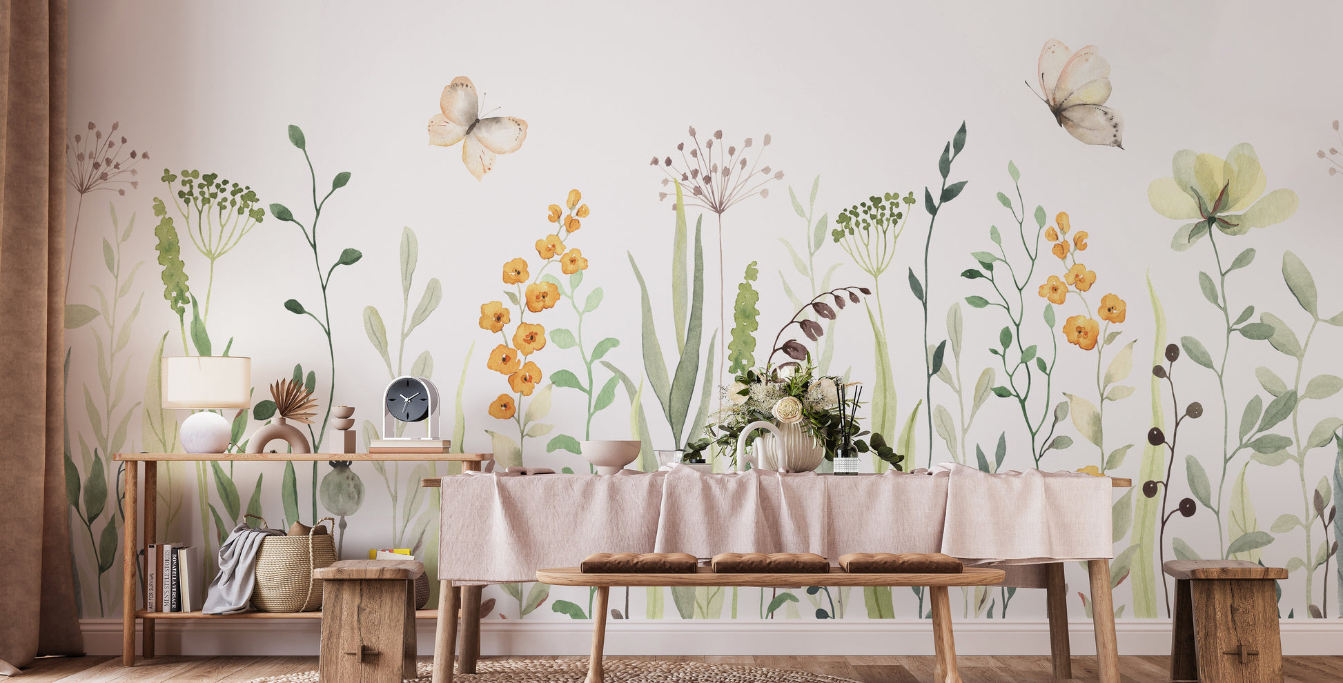 Artistic floral mural