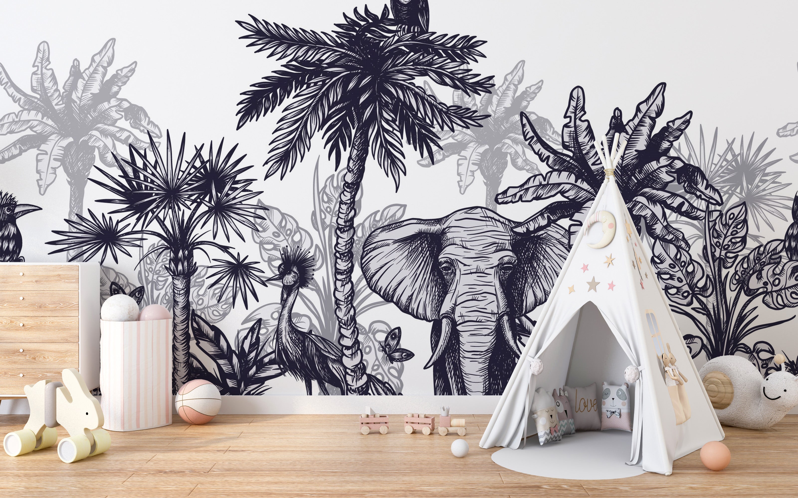 Sketchy Forest Wallpaper Murals - Giffywalls