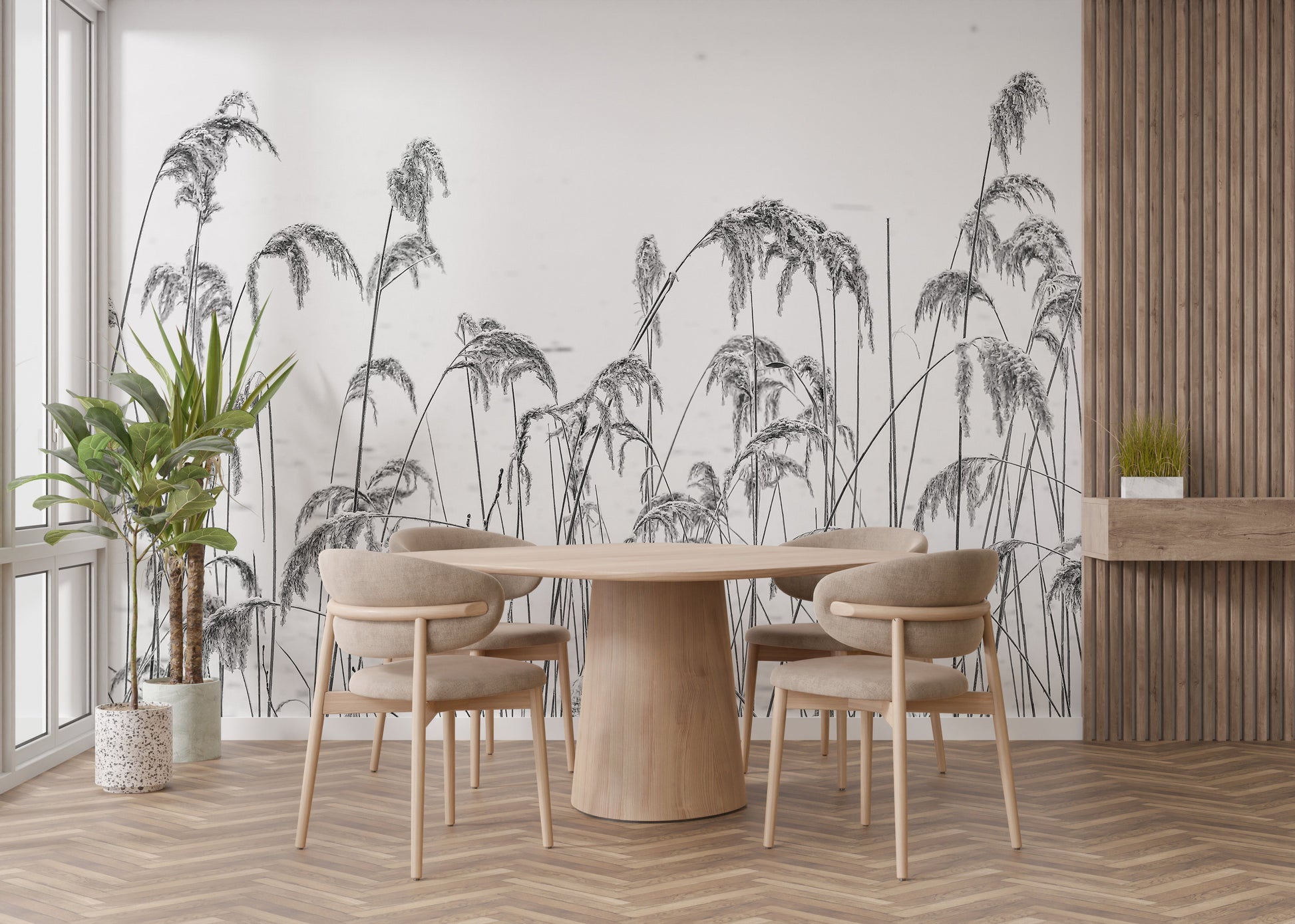 Winter Reeds Wallpaper murals - Giffywalls