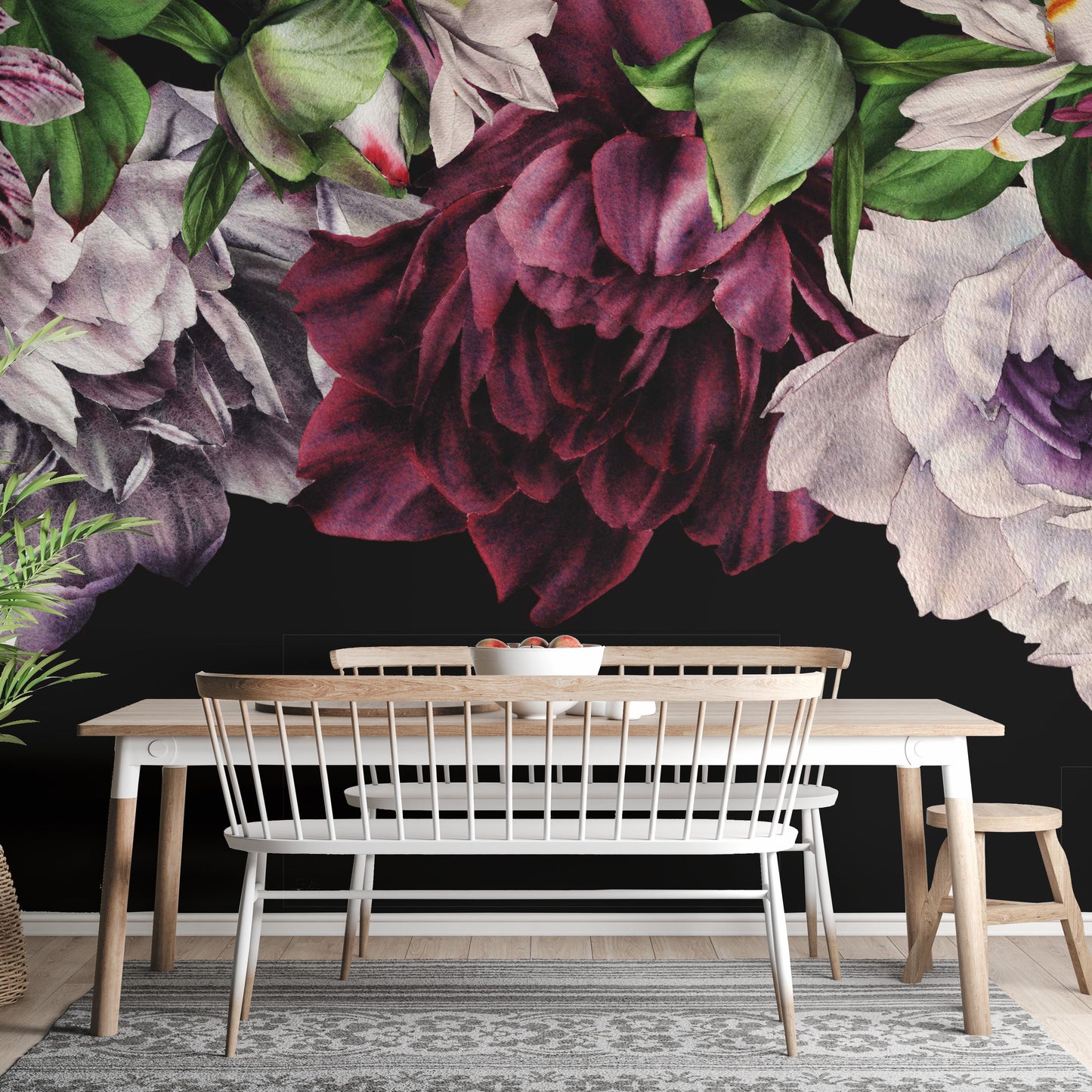 Dark Peonies flowers Wallpaper Murals - Giffywalls