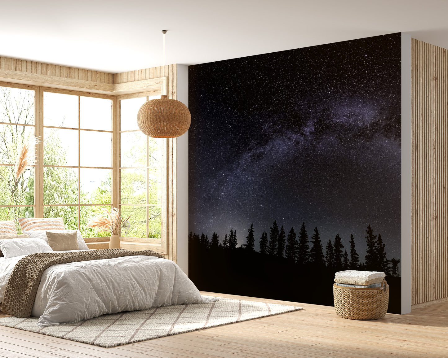 Milky Way Starry Night Wallpaper Mural - Giffywalls