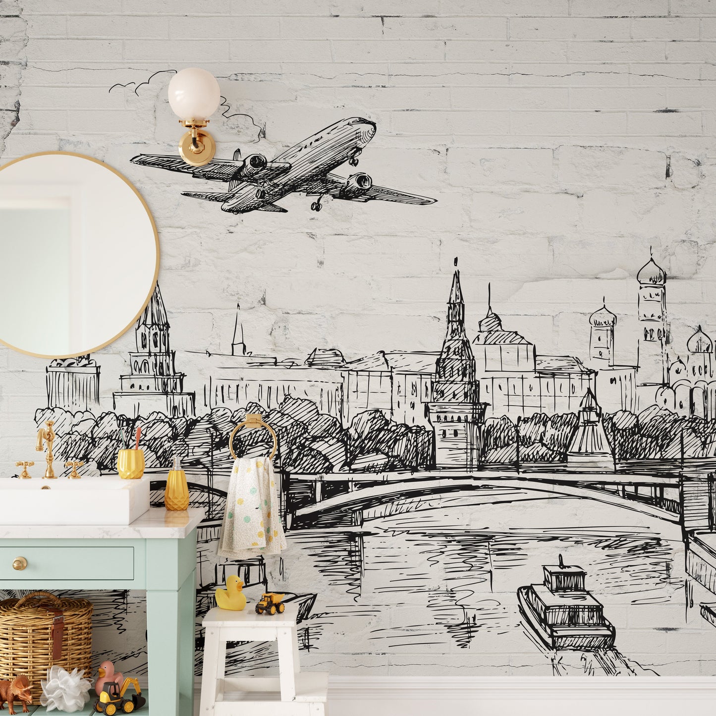 Old Brick World Landmarks Wallpaper Murals - Giffywalls