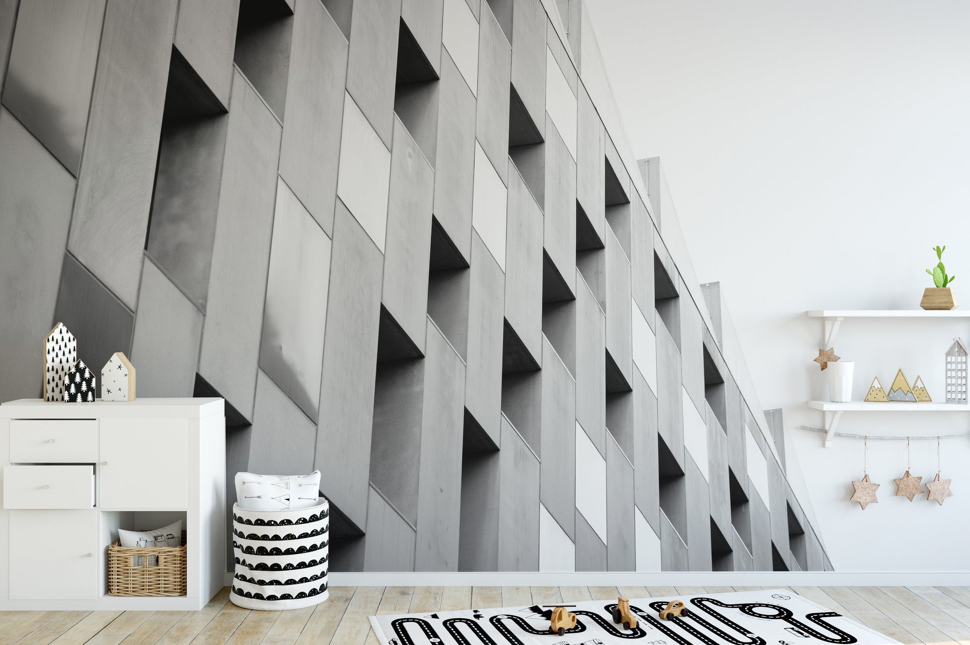 Black and White Architectural Wallpaper Mural - Giffywalls