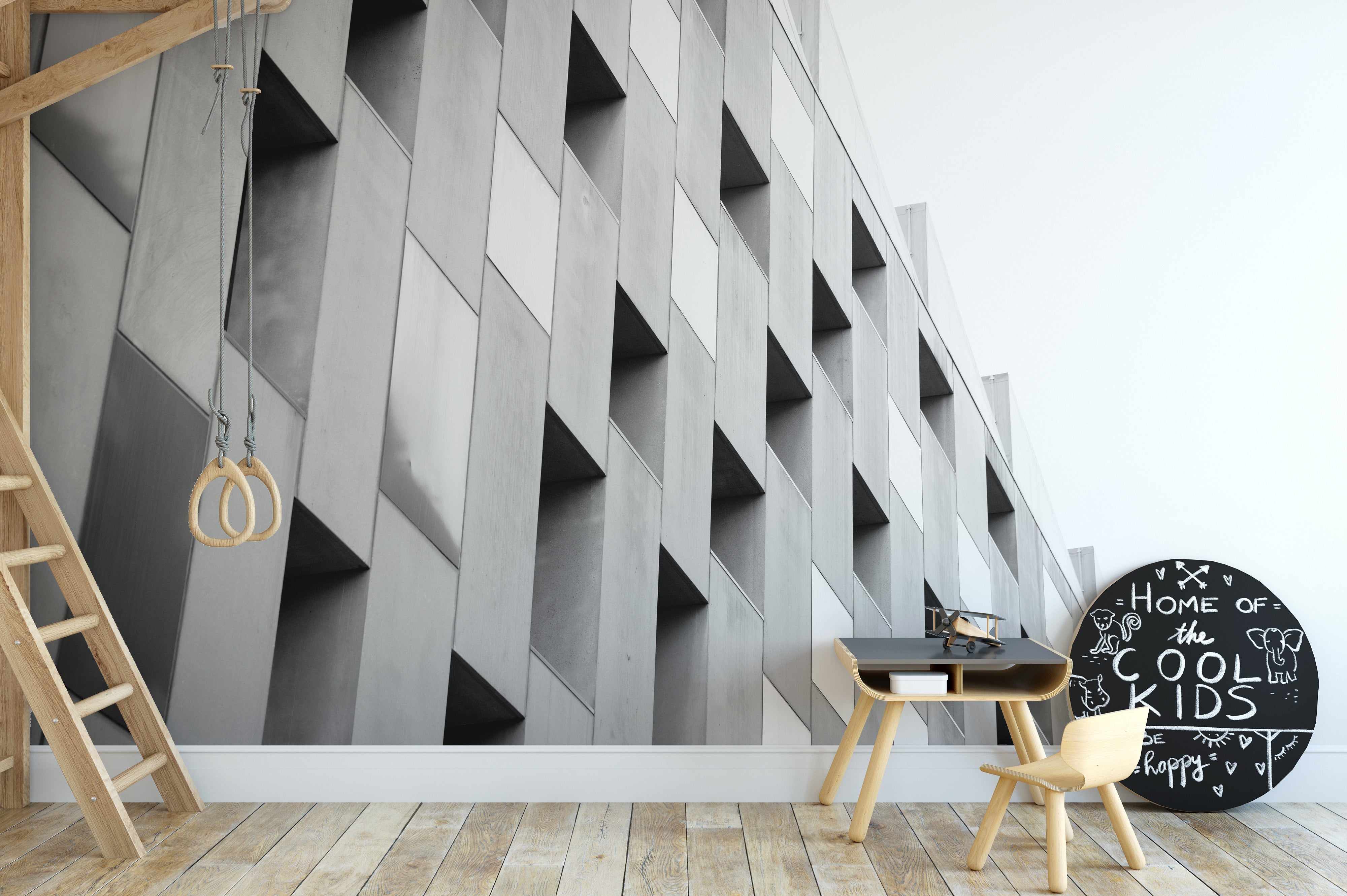 Black and White Architectural Wallpaper Mural - Giffywalls